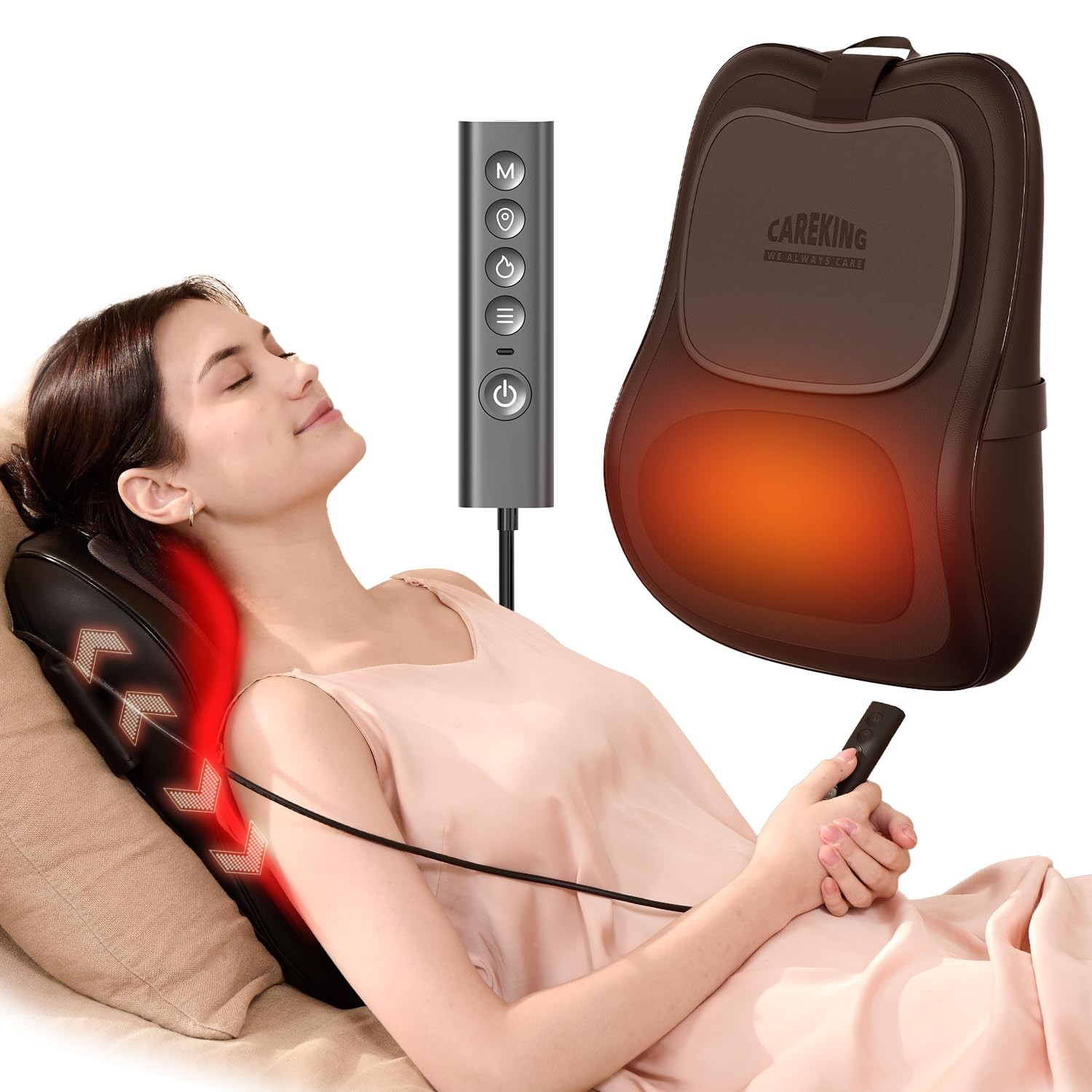 Back Massager With Heat,3D Shiatsu Kneading Massage Pillow,Gifts For Women Me…