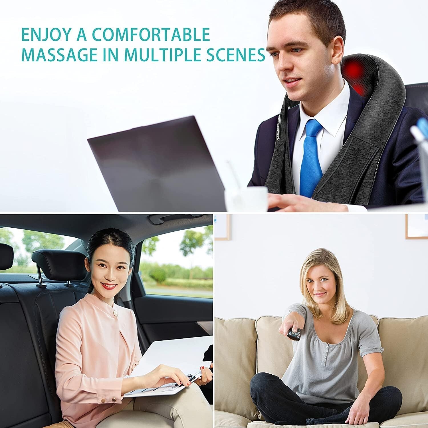 AERLANG Shiatsu Back and Neck Massager, Back Massager Deep Tissue Kneading Massa