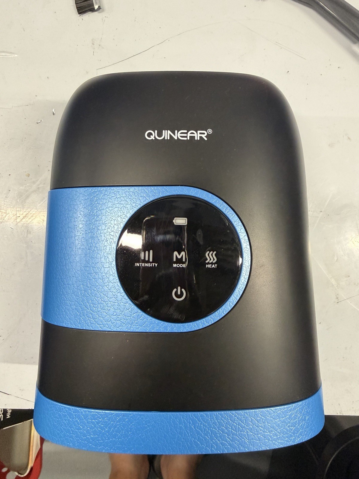 QUINEAR Hand Massager Heat Setting USB Charging 5V QN-086H Black/Blue