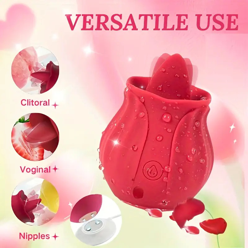 10 speed For Rose Female Anniversary Birthday Gift Massage Tongue Licking HOT