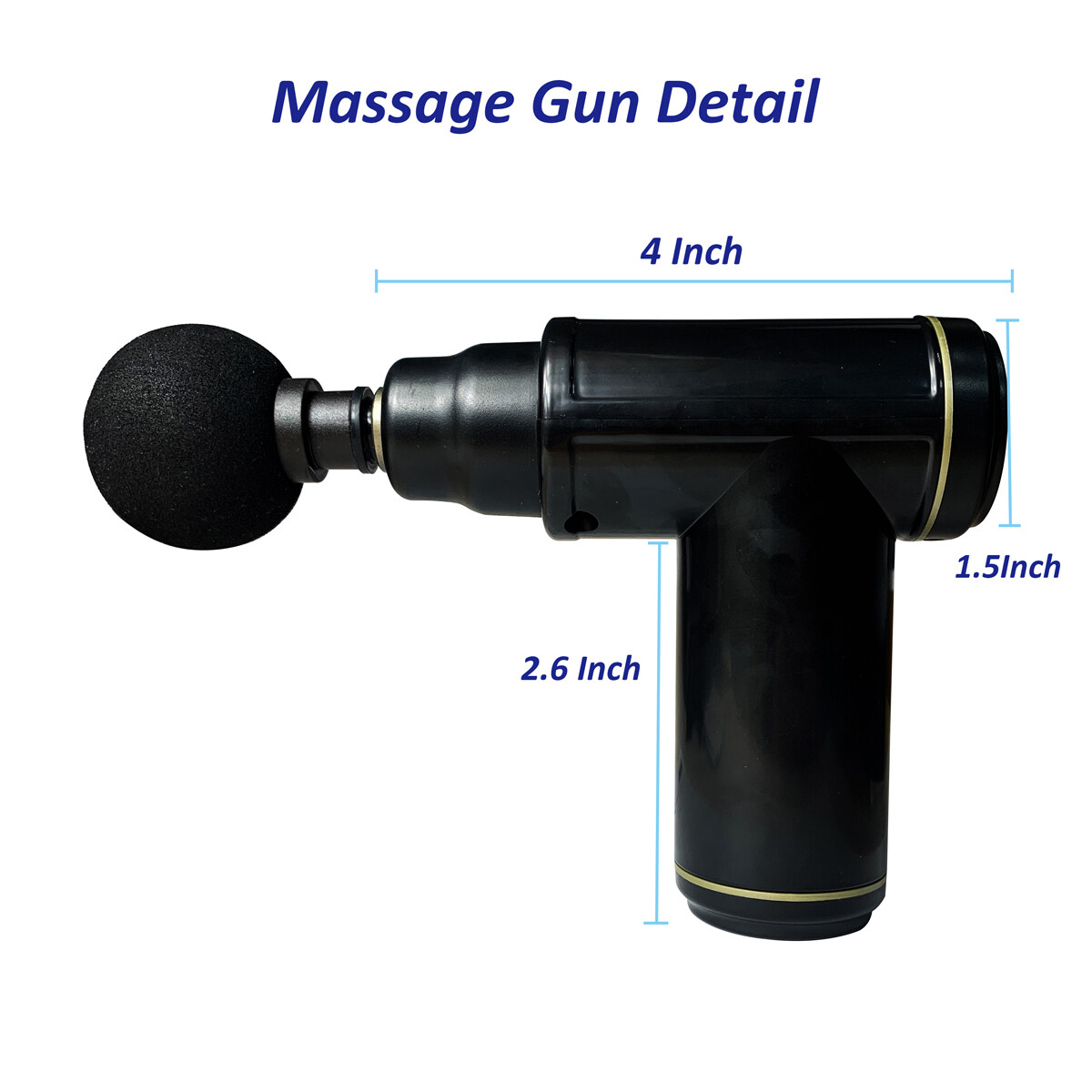 Massage Gun Deep Tissue Percussion Muscle Relax Massager + 4 Heads Massage Gun