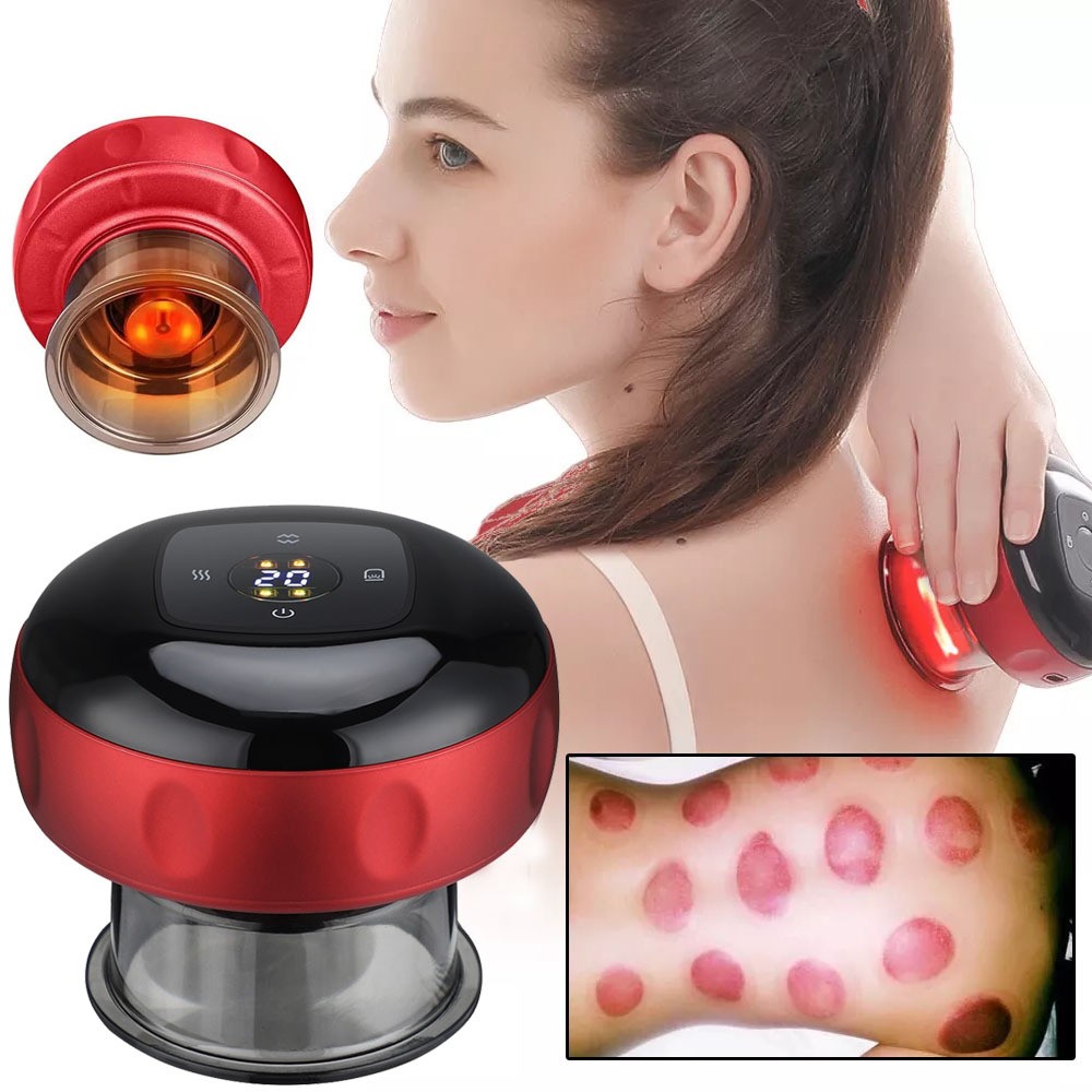 Electric Cupping Therapy Set with Red Light Smart Cupping Gua Sha Massage Device