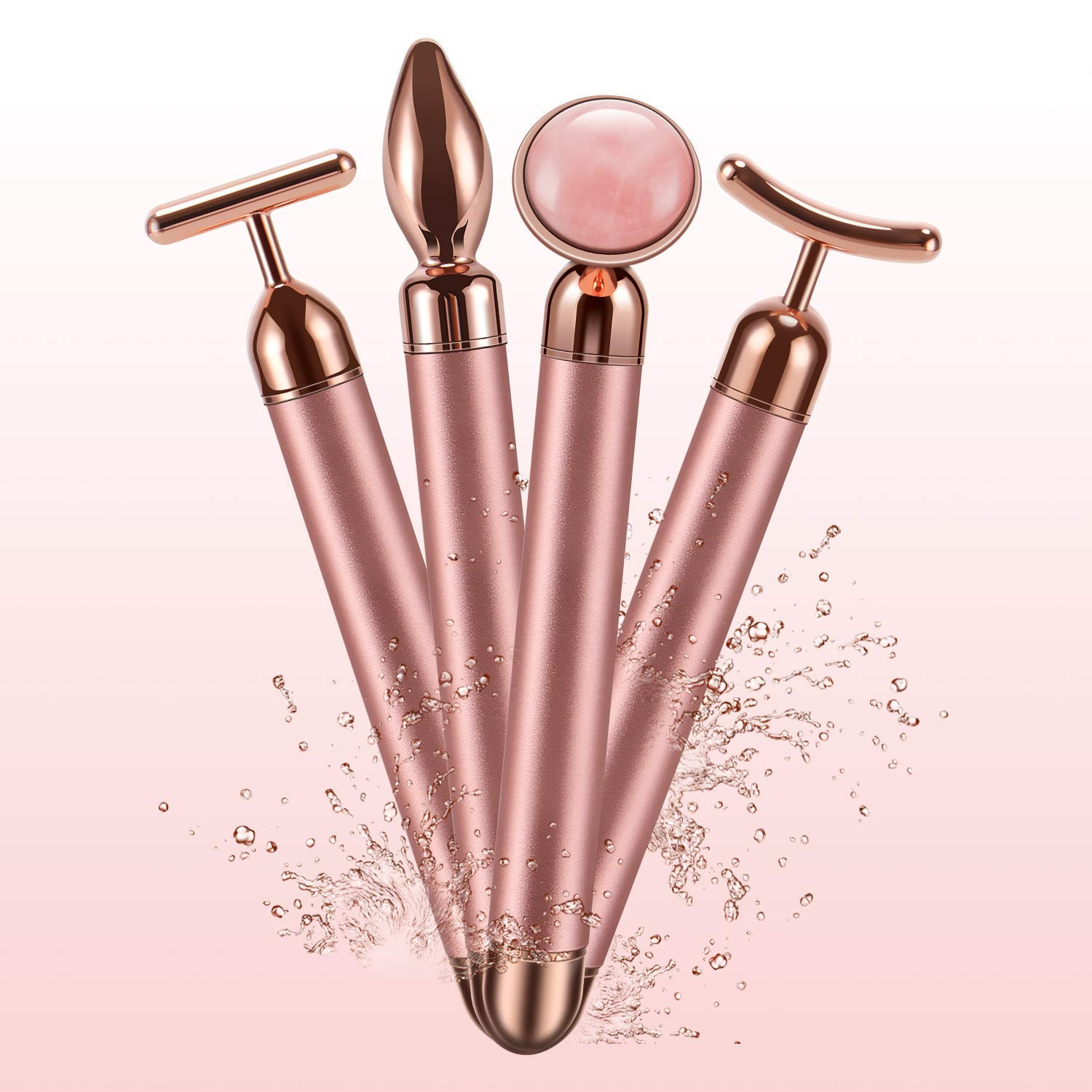 4-In-1 Face Massager Roller 24K Golden Face Roller, Arm Eye Nose Massage for Fac