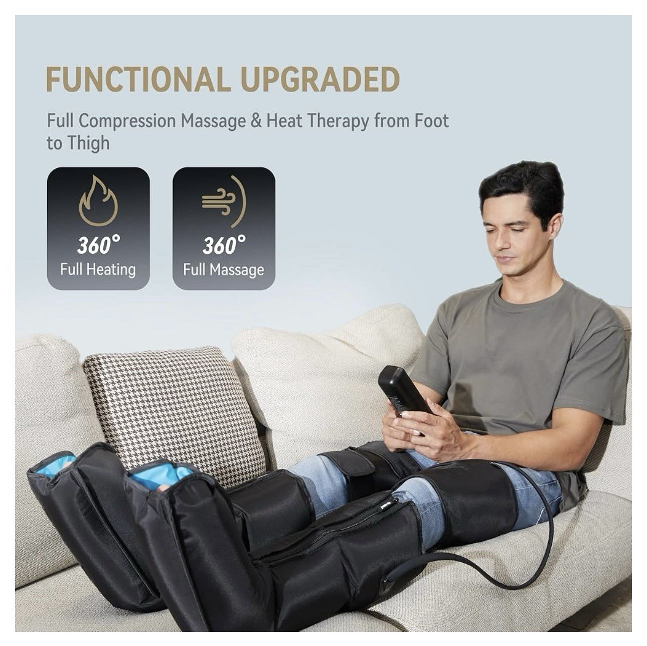 FIT KING Leg Massager with Heat for Circulation Leg and Foot Compression FT-076A