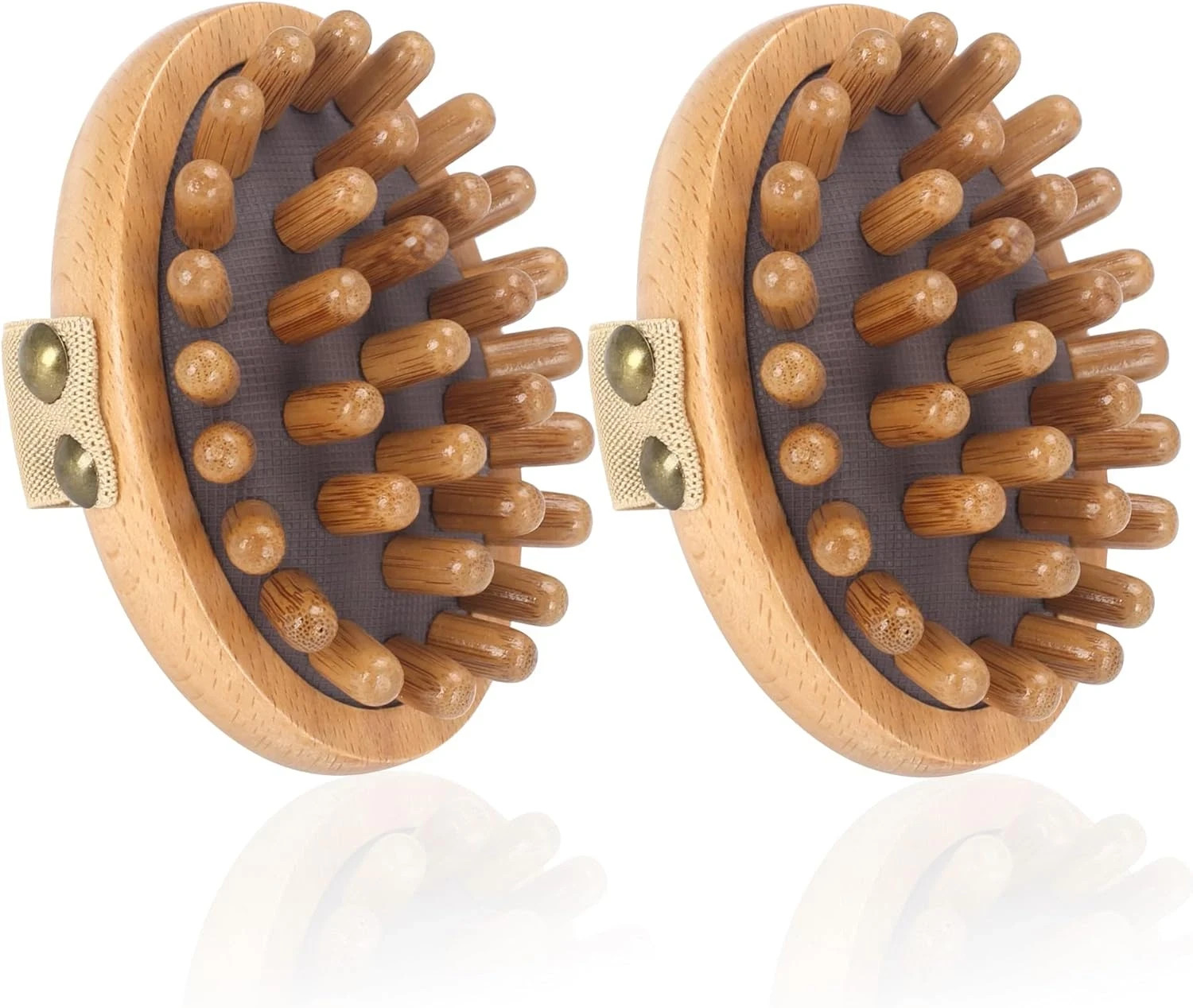 Wood Therapy Massage Tools – 2-Pack Wooden Meridian Massage Brush for Cellulite,