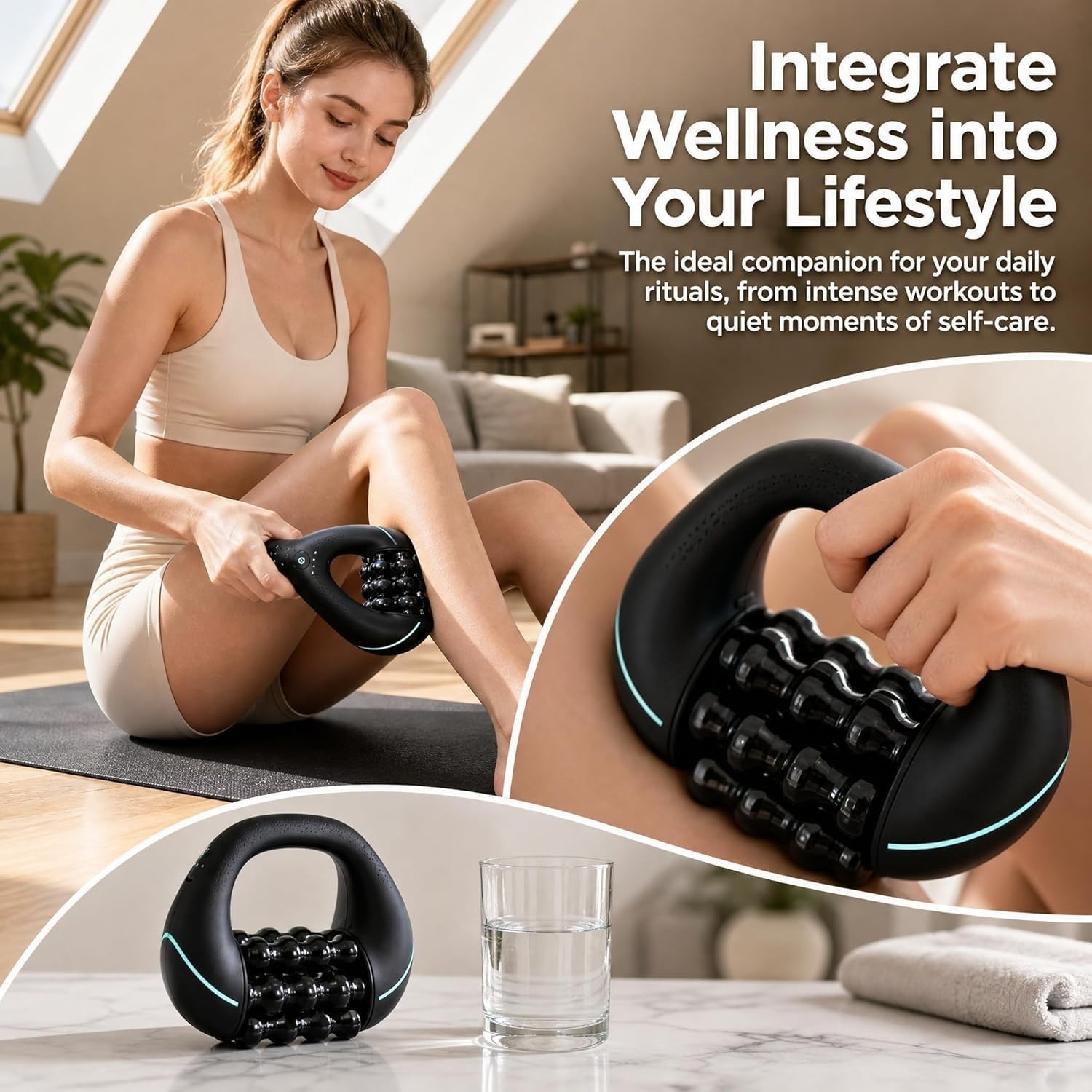 Electric Handheld Rolling Massager Full Body Muscle Roller for Leg Back Shoulder