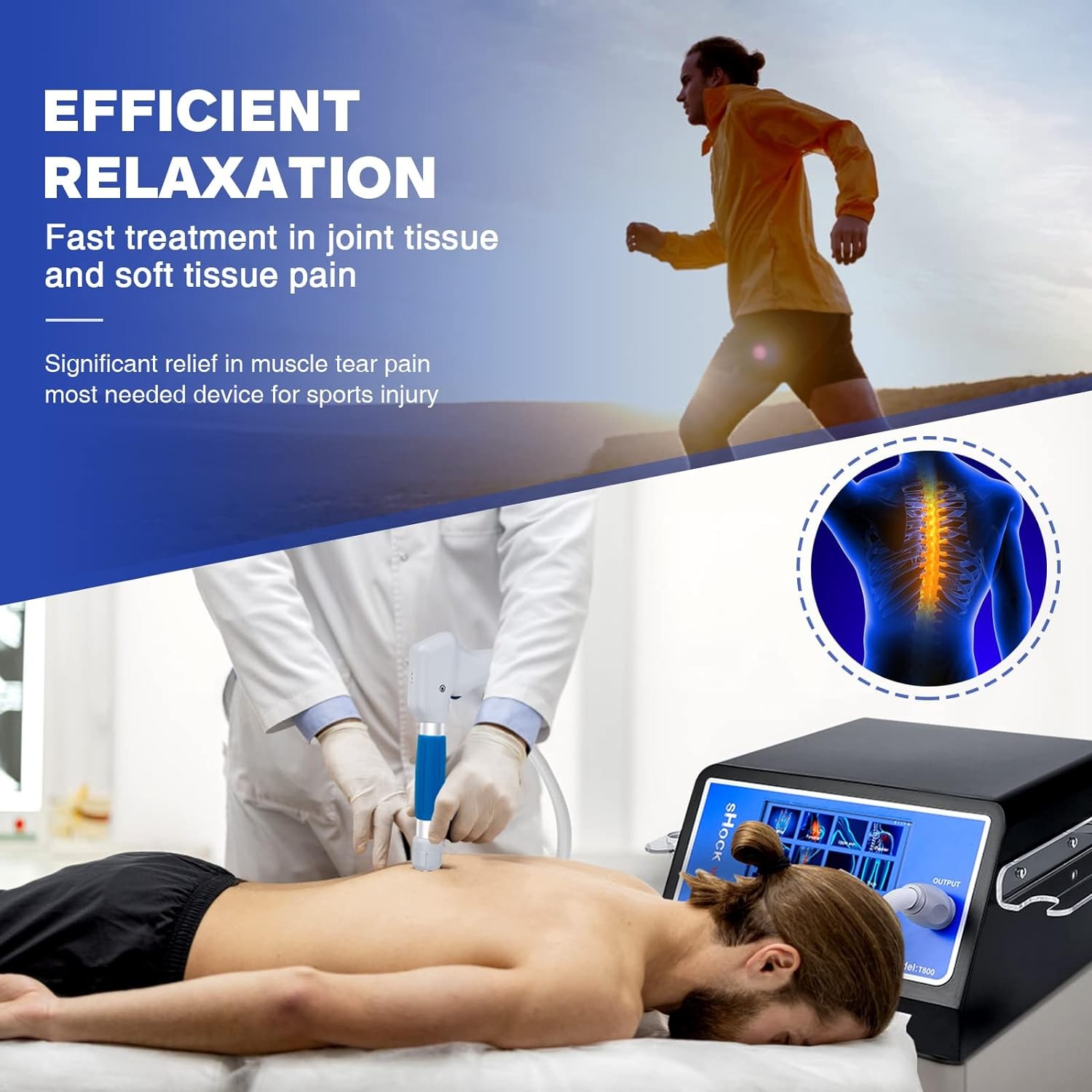 Extracorporeal 10 Bar Pneumatic ED Shockwave Therapy Machine Body Pain Relief US