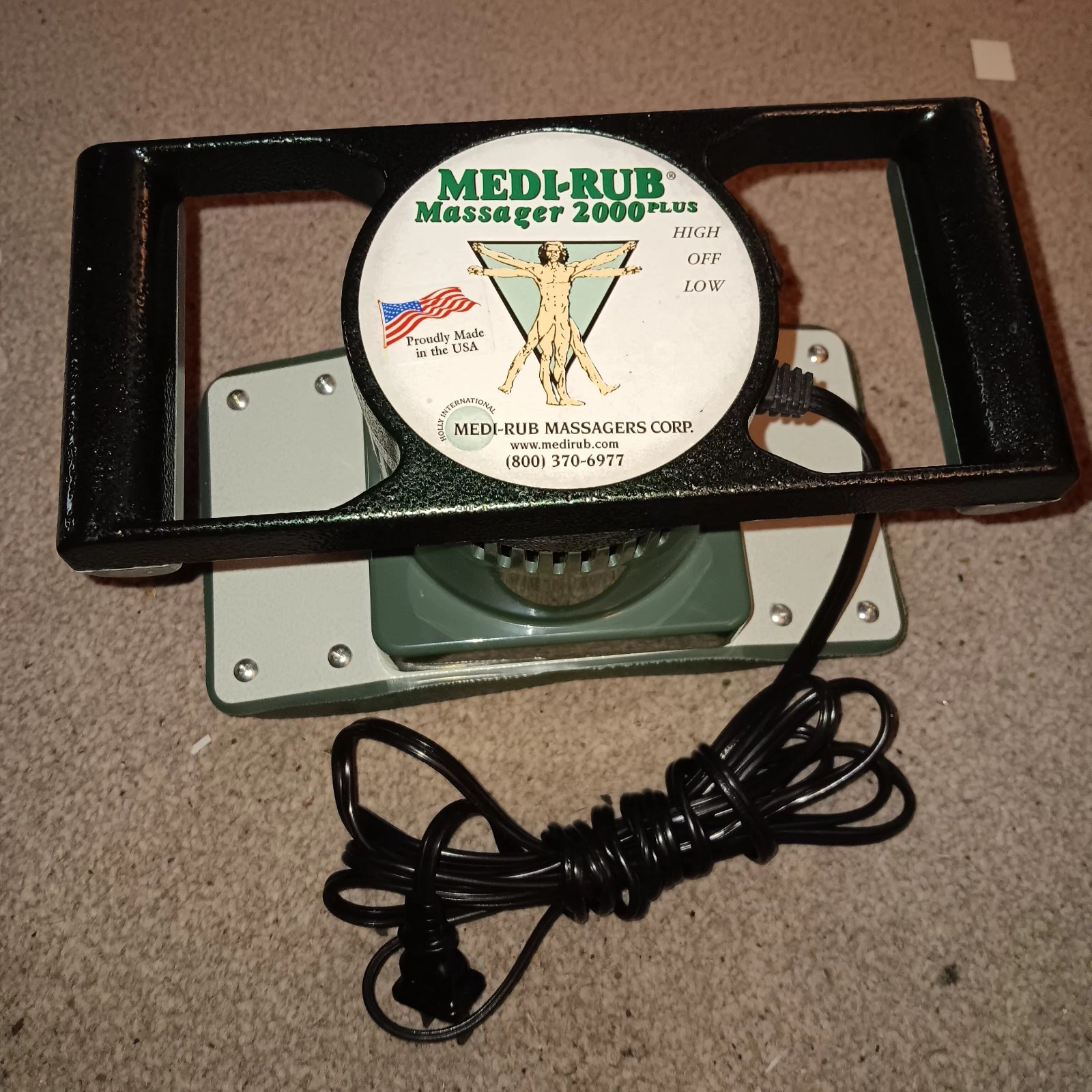 Medi-Rub Professional Body Massager 2000 Plus MR-2 Box Manuel & Tested WORKS !!!