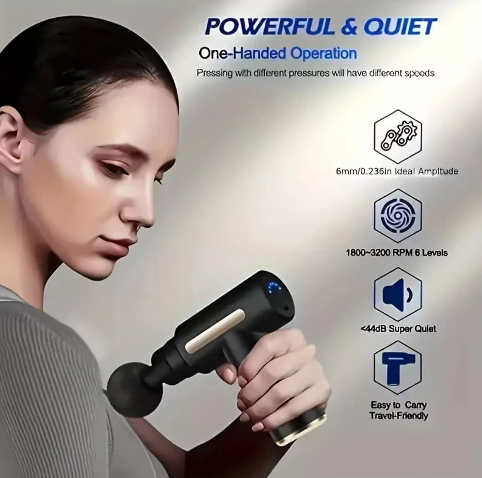 6 Speed Massage Gun Percussion Massager Deep Tissue Muscle Vibrating Relax