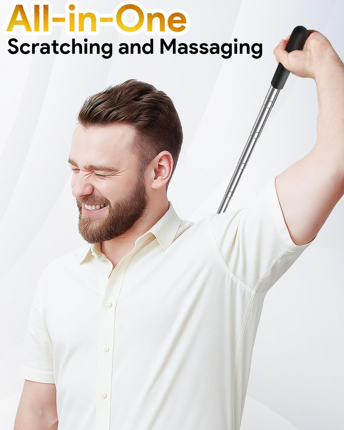 Telescoping Back Scratcher with 5Pcs Detachable Scratching Heads, Stocking Stuff