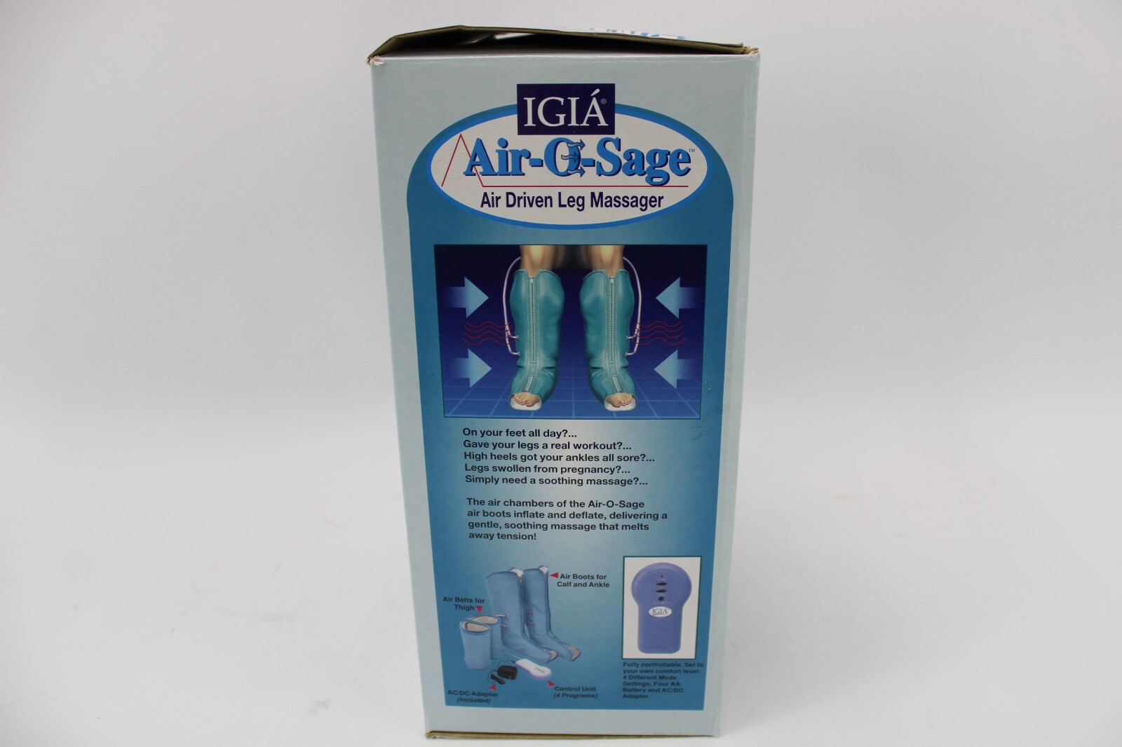 IGIA Air-O-Sage Air Driven Leg Massager – New Open Box/NOS
