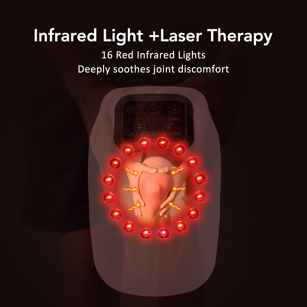 Cordless Knee Massager 3/4 Levels Heated Vibration Pain Therapy LED Screen