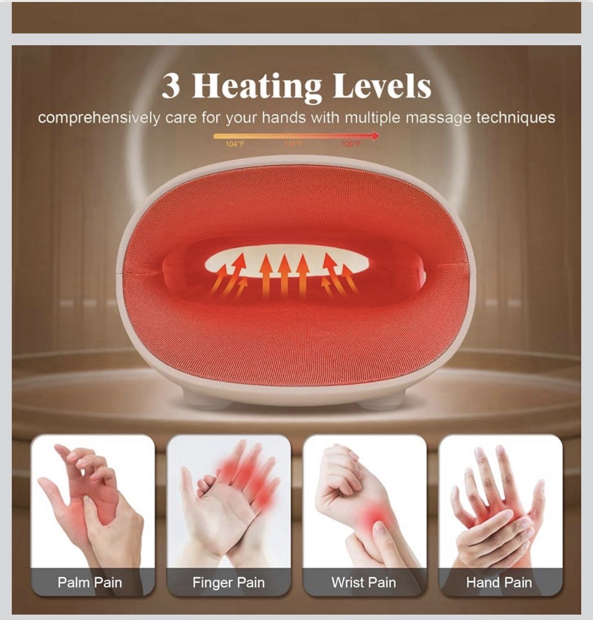 Prytey Hand Massager with Heat and Compression