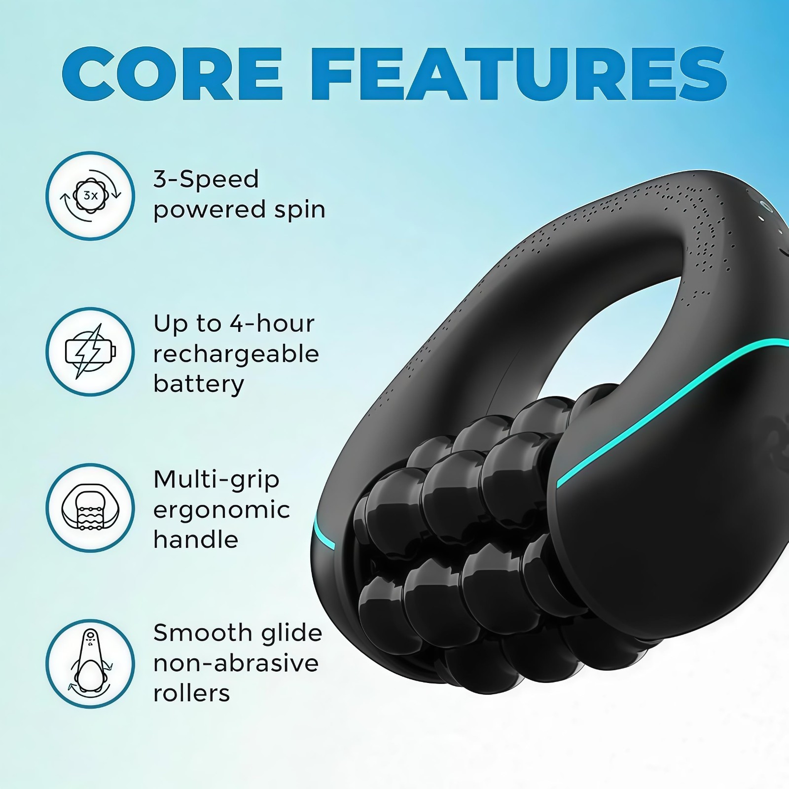 Electric Handheld Rolling Massager Full Body Muscle Roller for Leg Back Shoulder