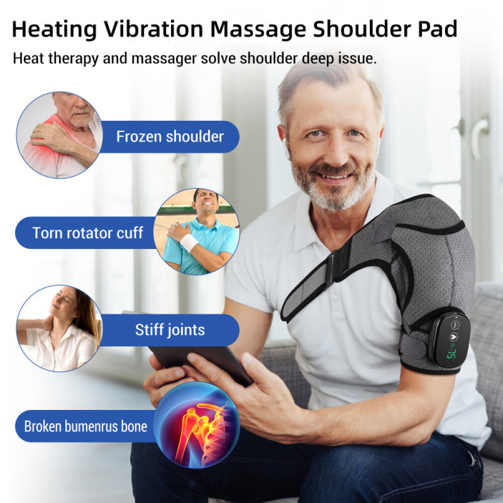 HailiCare Heated Shoulder Massager Brace w/ Vibration Therapy Joint Pain Relief