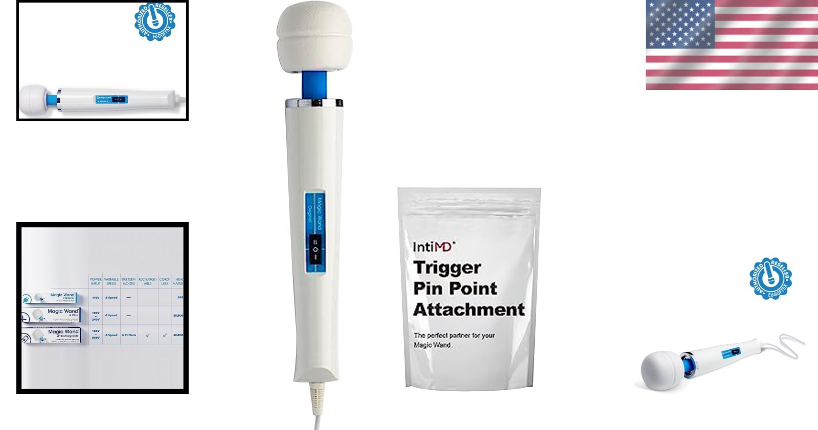 Ultra-Powerful 2-Speed Personal Massager with Free IntiMD Attachment in White