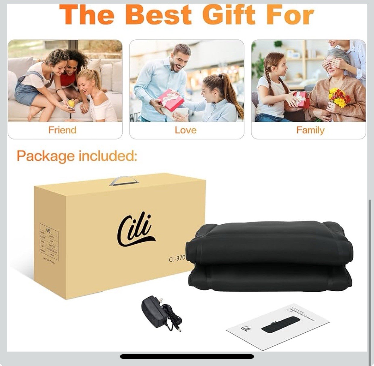 CILI-Full Body Massage Mat w/Heat, Vibration For Pain-Back, Neck, Head, Legs-Pad