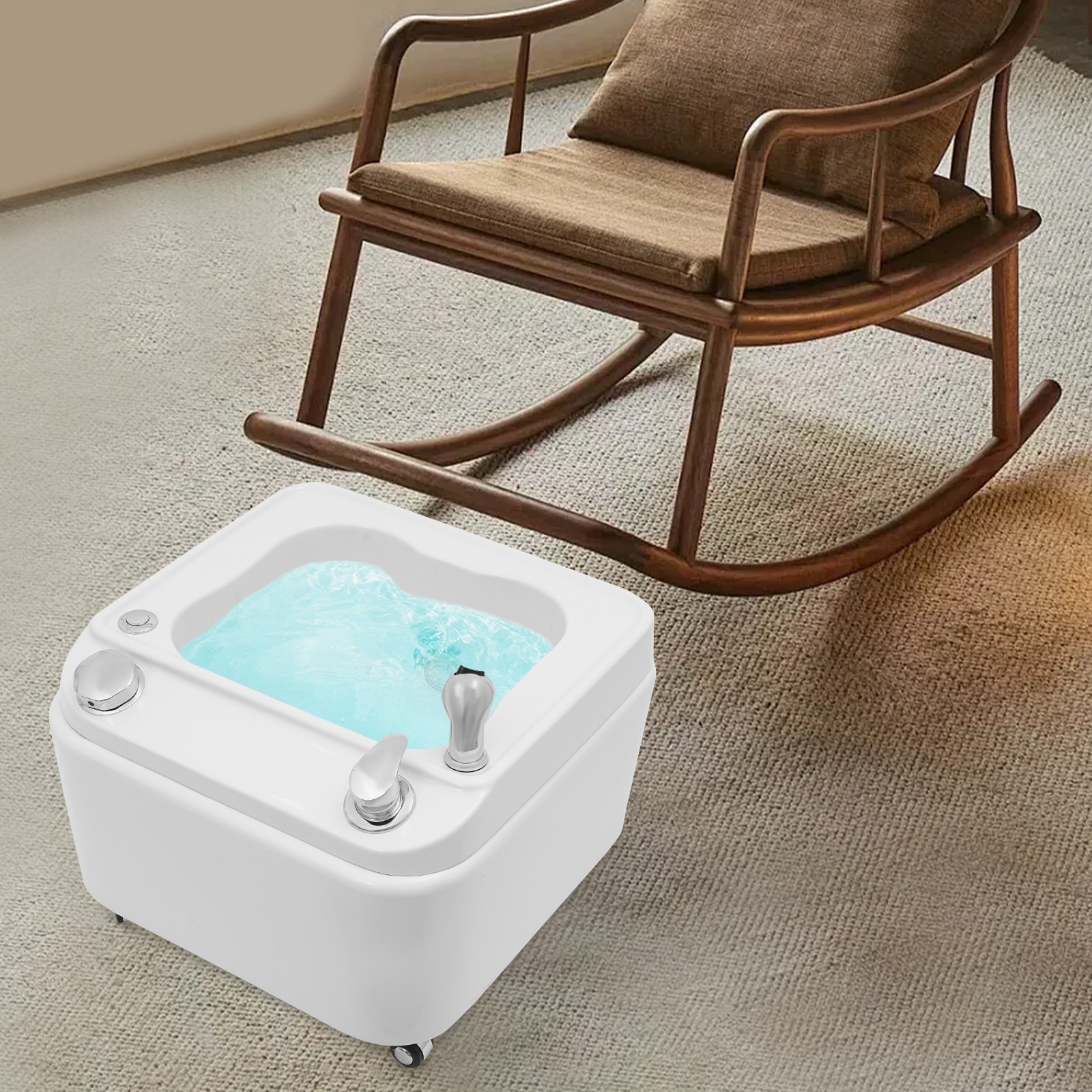 Foot Bath with Colorful Lamp, Portable Foot Spa Tub, Acrylic Massage Foot Bath