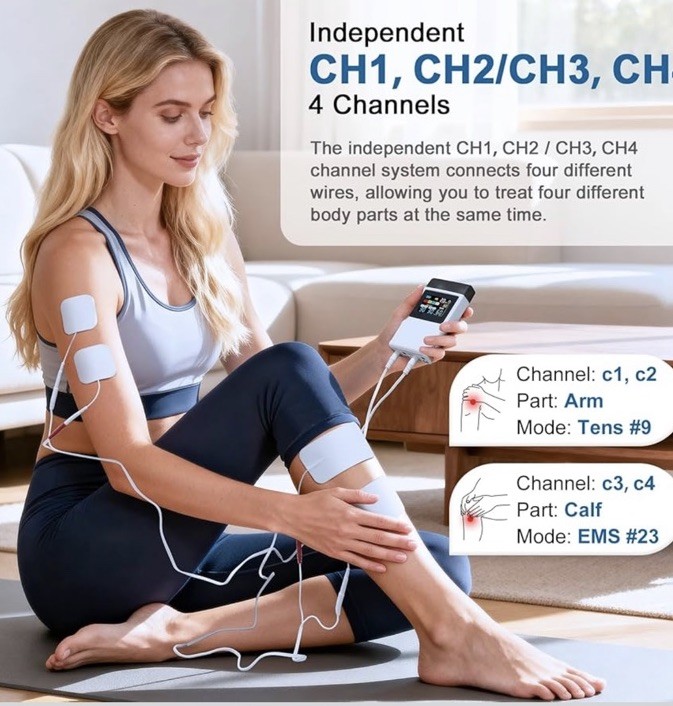 TENS Unit EMS Muscle Stimulator for Pain Relief, 4-in-1 TENS & EMS,Relax 60 Mode