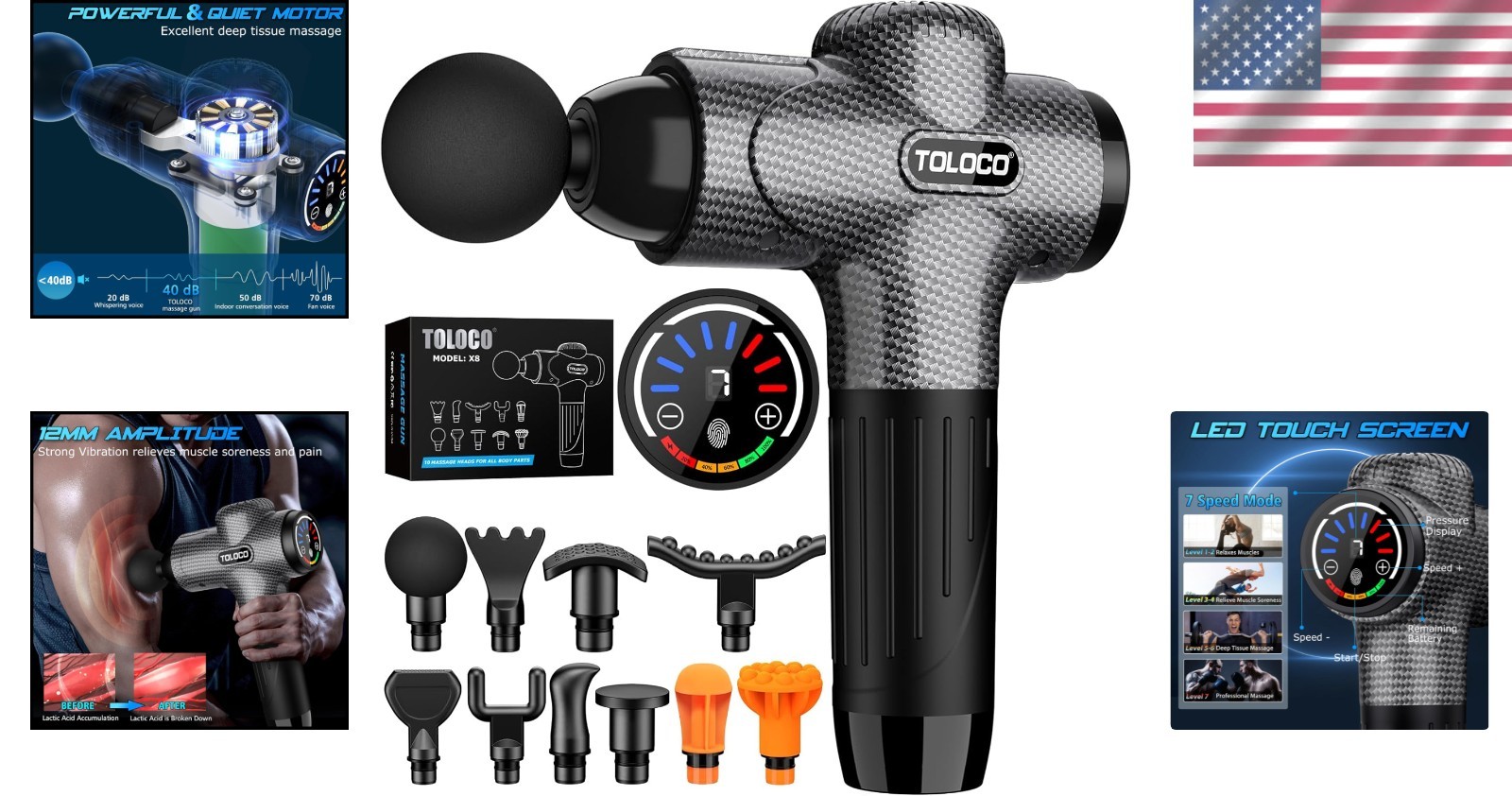Lightweight Deep Tissue Massage Gun – Wireless, Ergonomic, and Super Quiet