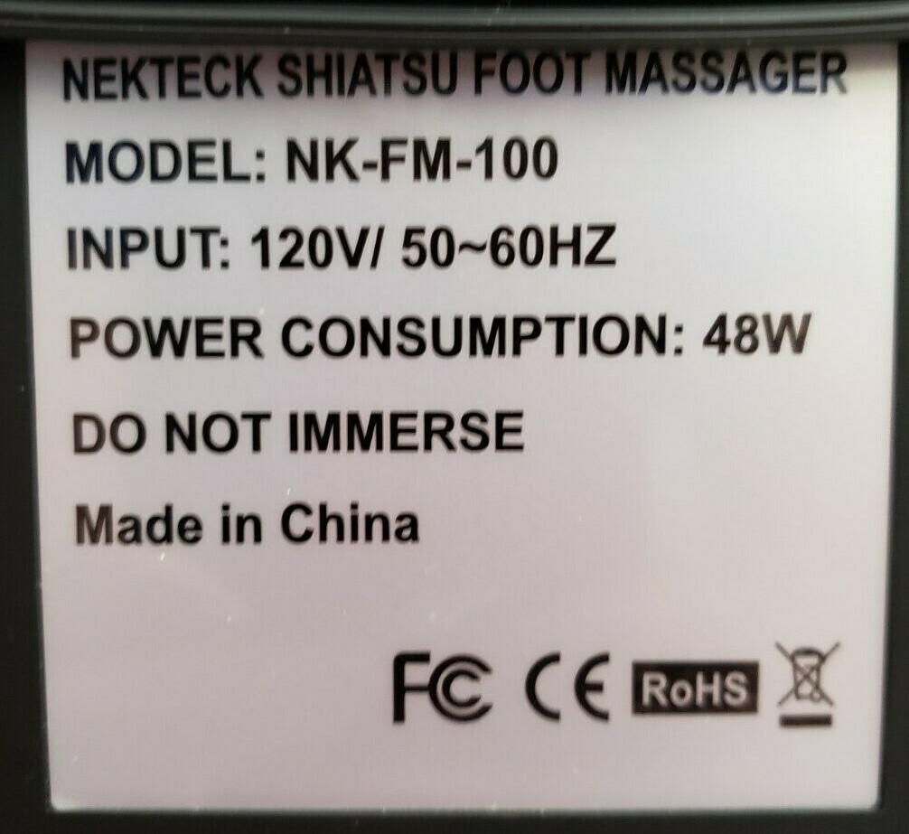 Mint Condition Nekteck Foot Massager Shiatsu Heated Elecric Keading Massager