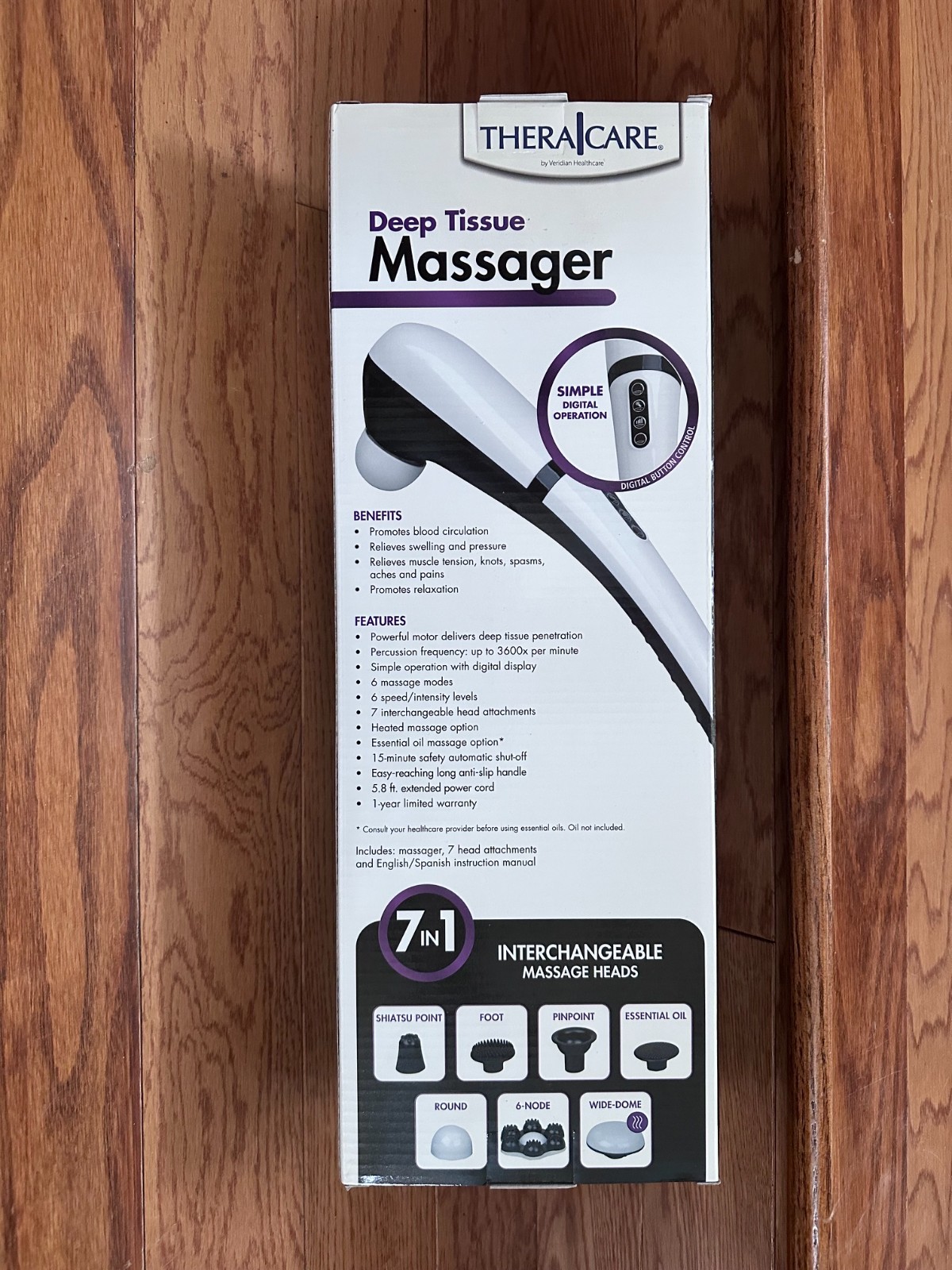 Theracare Deep Tissue 7in1 Massager with Heat Model 19-016 Head Attachments USA