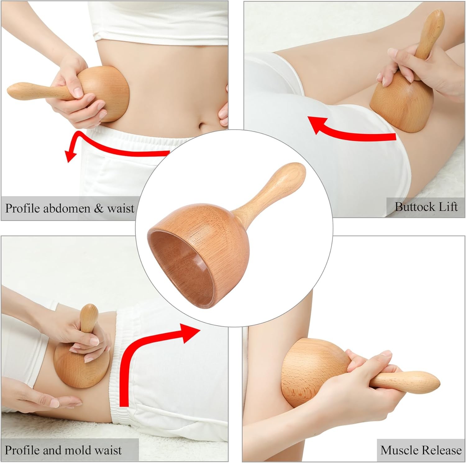 Wood Therapy Massage Tools 5-in-1 Lymphatic Drainage Massager Maderoterapia Kit