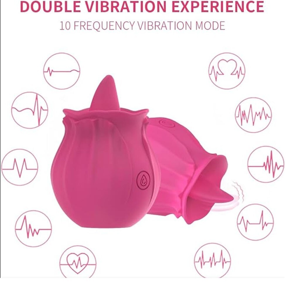 10 Speed Rose Female Anniversary Female Birthday Gifts Massager Tongue Licking