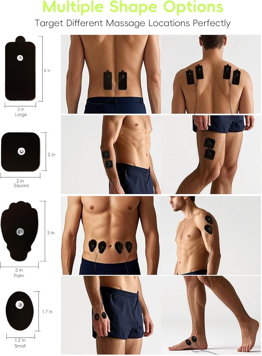 Universal Compatibility TENS Unit Electrode Pads – 20 Pack for Efficient Therapy