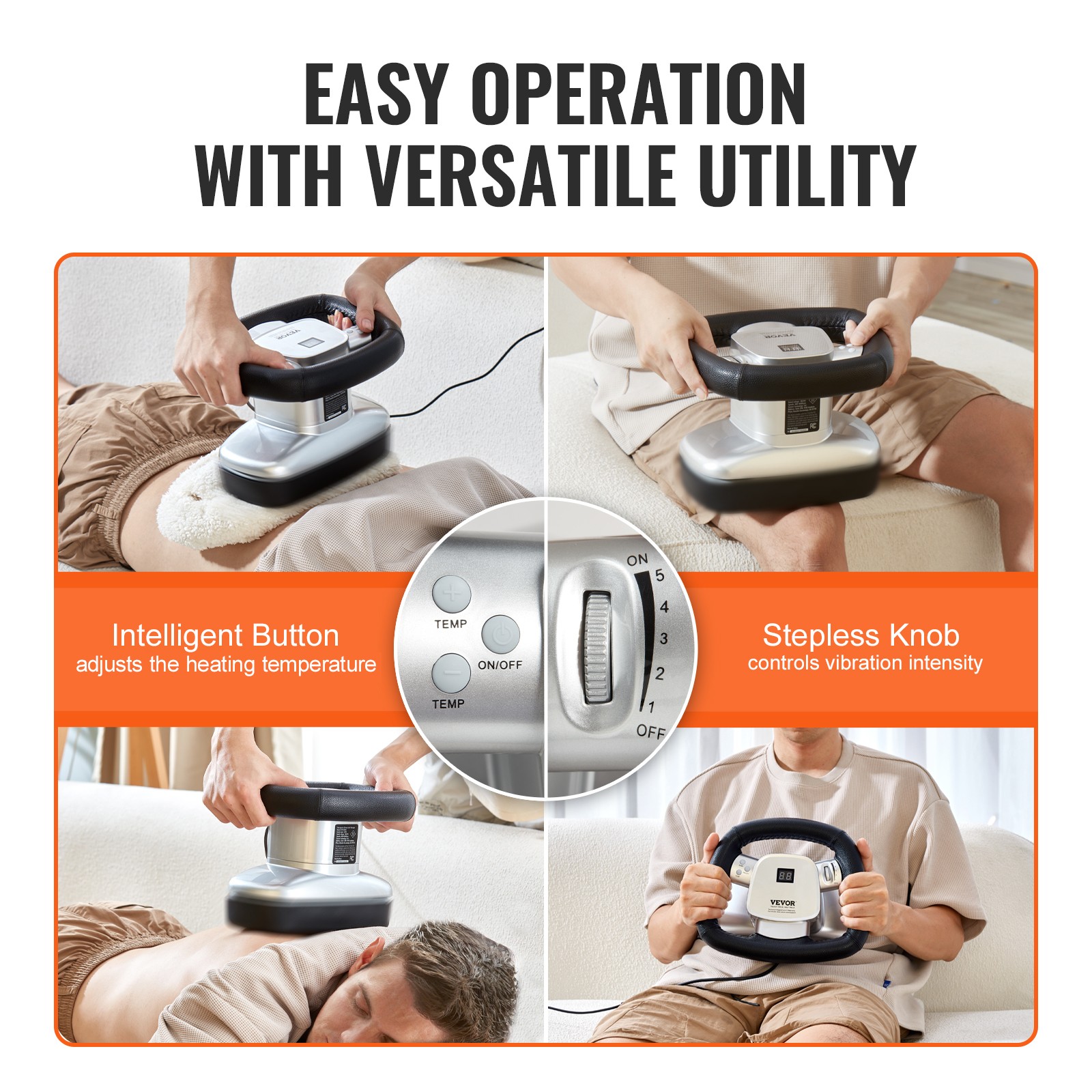 VEVOR Chiropractic Massager 400-4600rpm for Back Neck Shoulder Muscle Relief
