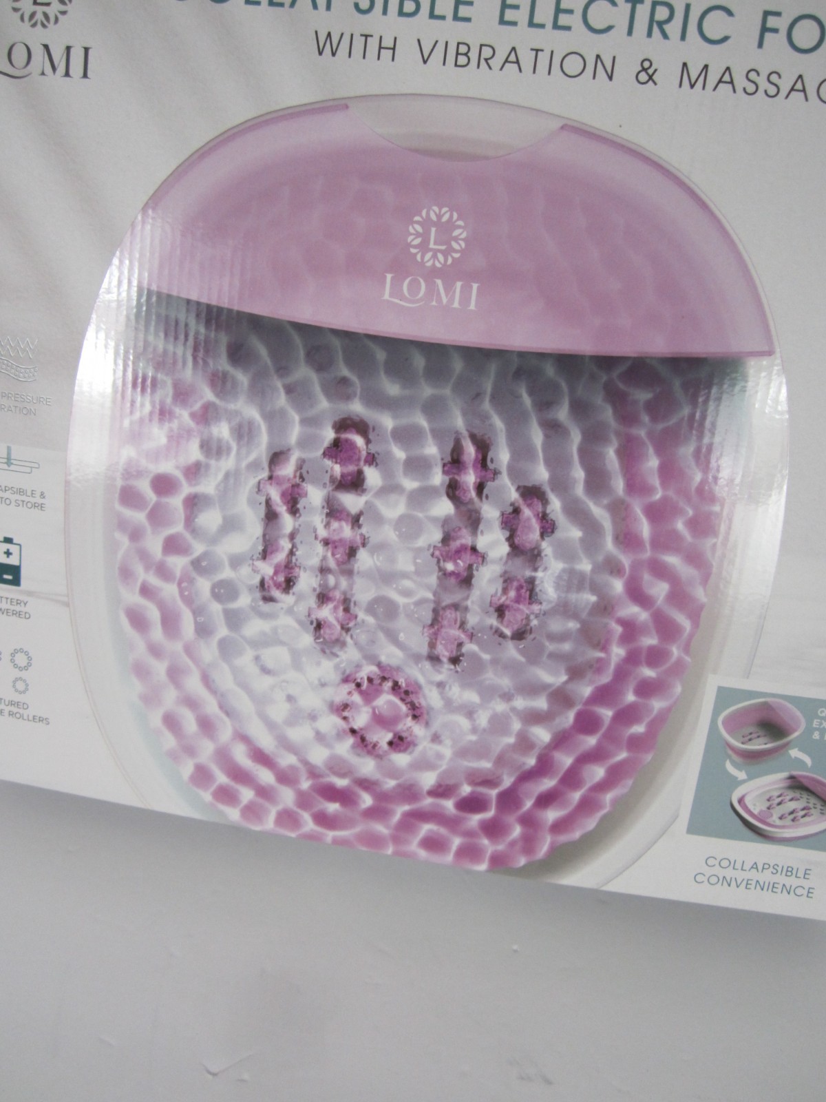 Lomi Collapsible Footbath With Vibration And Massage Nodes Battery Operated NEW