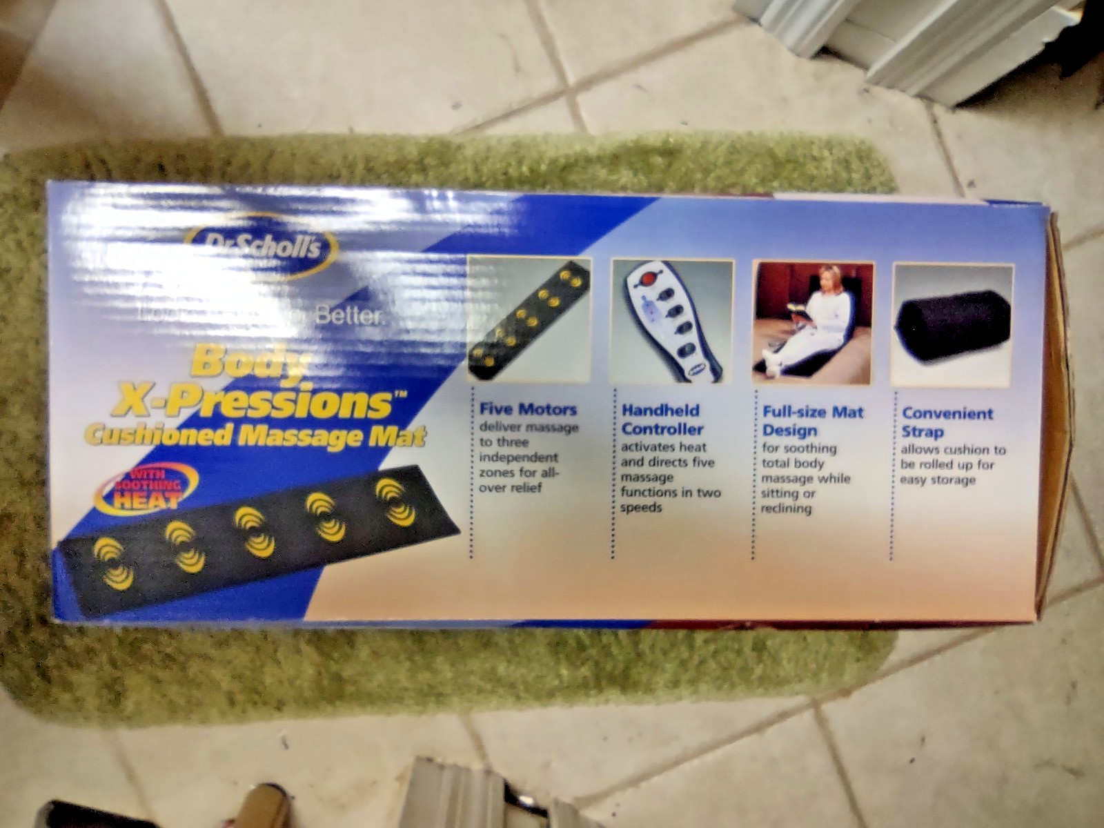 Dr. Scholl’s Body X-Pressions Massage Mat w/ Heat – 5 Motors – New in Box