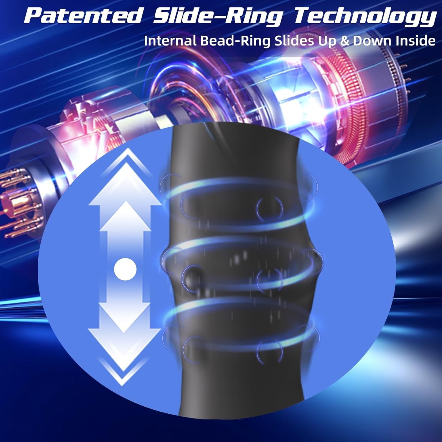 Wiggling Prostate Massager with Beaded Thrusting Ring for Deep Stimulation