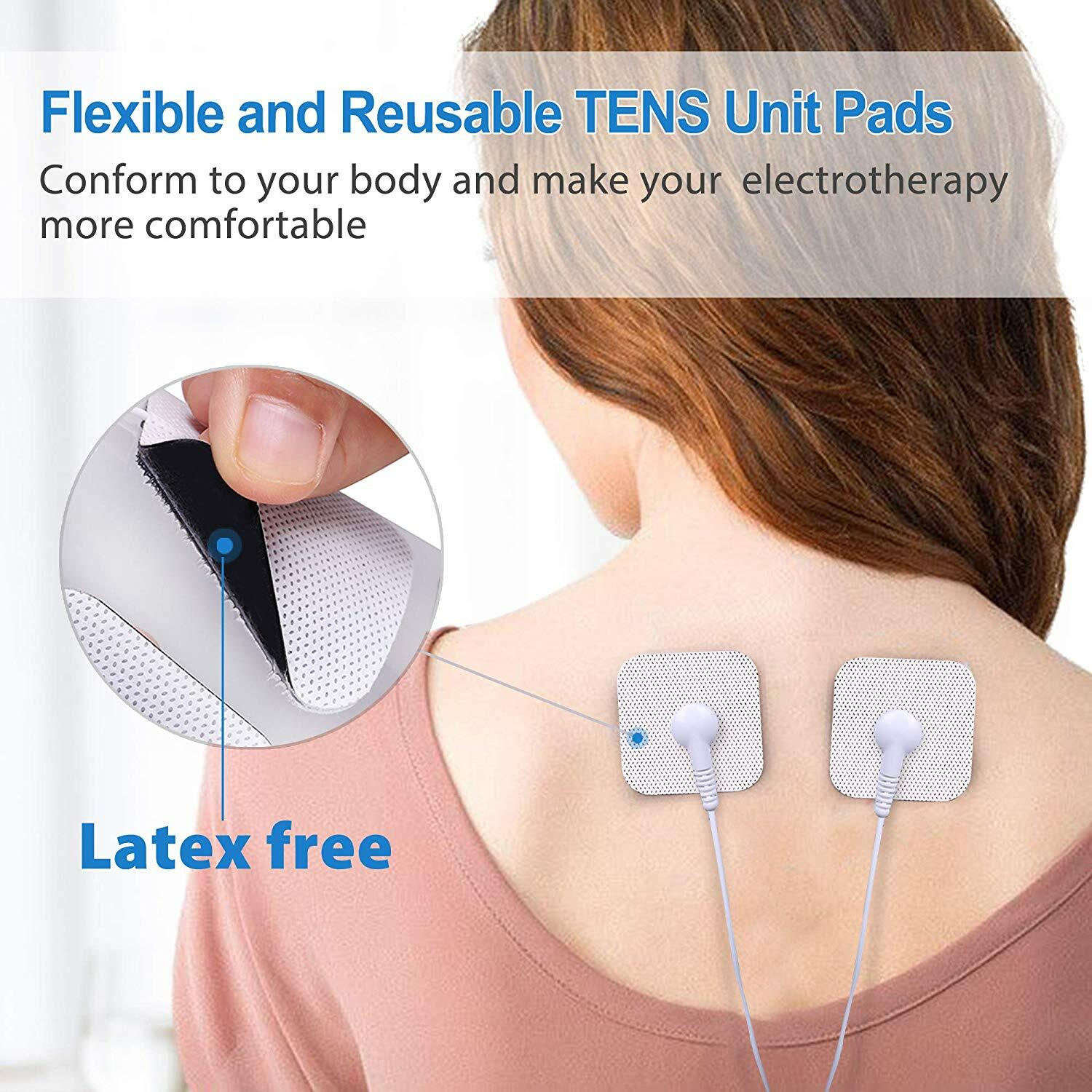 40PCS Snap On Replacement Electrode Pads For TENS Unit Self Adhesive 2″x2″ White