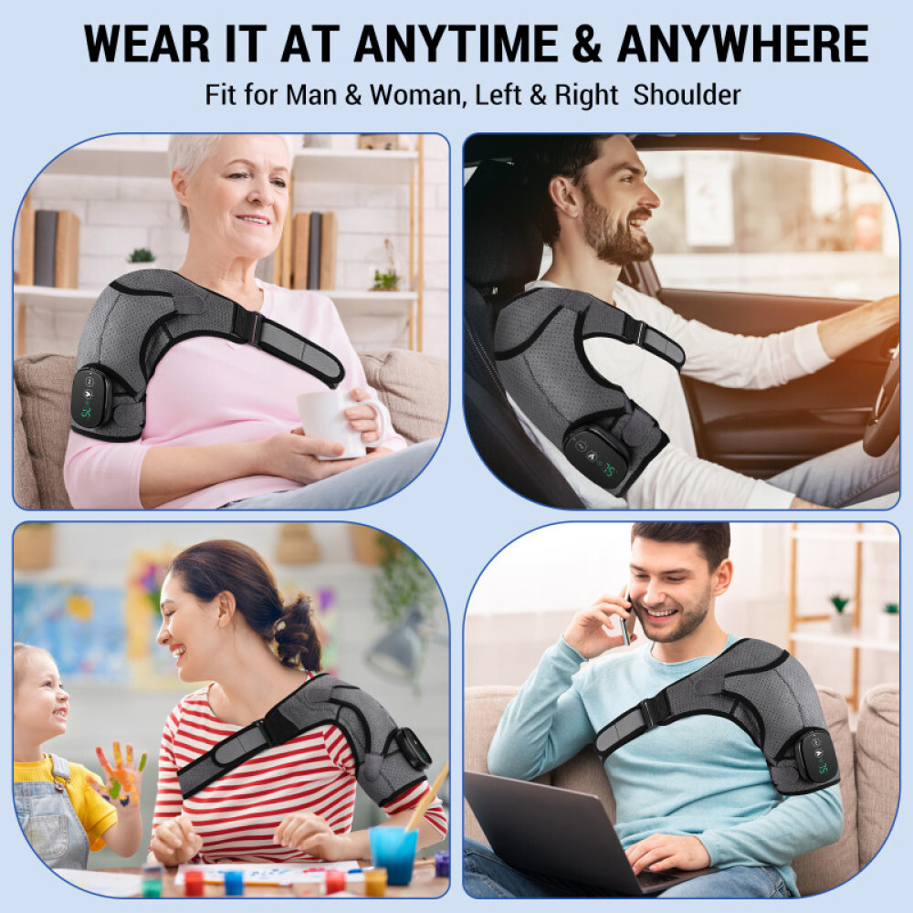 HailiCare Heated Shoulder Massager Brace w/ Vibration Therapy Joint Pain Relief