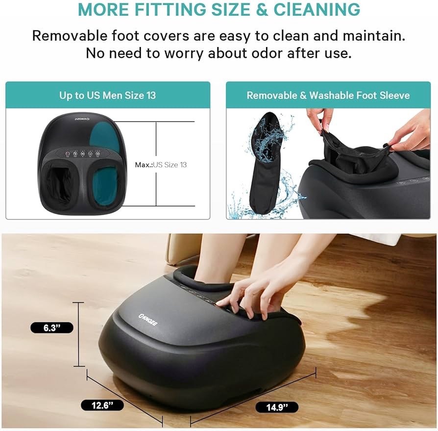 KNQZE Foot Massager Deep Kneading Shiatsu Foot Massager Machine w Heat No Remote