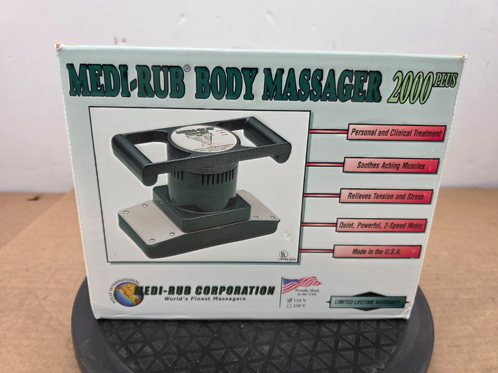 Body Massager Medi-Rub 2000 Plus 2 Speed Massage Green Pad USA w/BOX «NICE»
