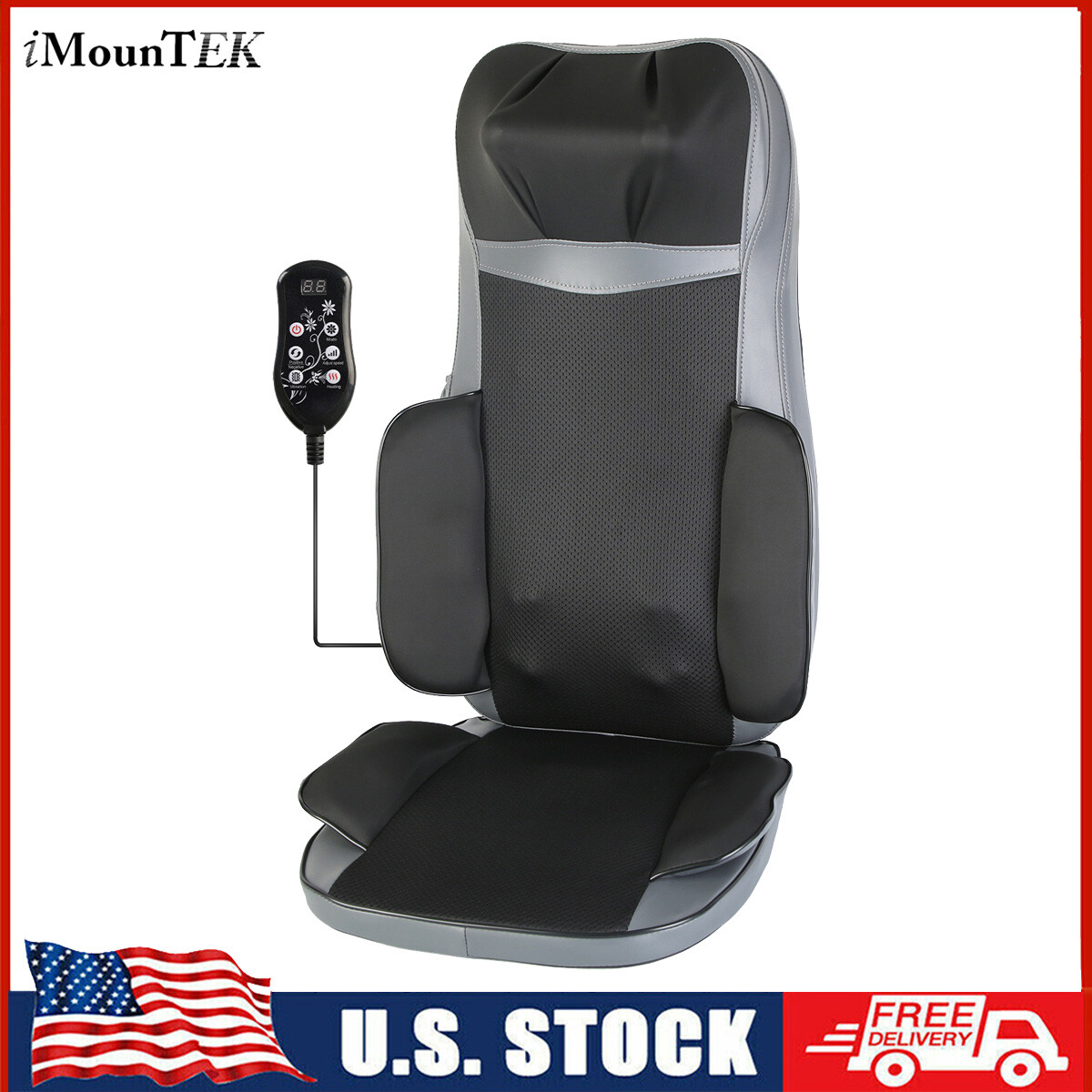 Shiatsu Neck Back Massager with Heat 3D Kneading Massage Chair Pad for Car Seat