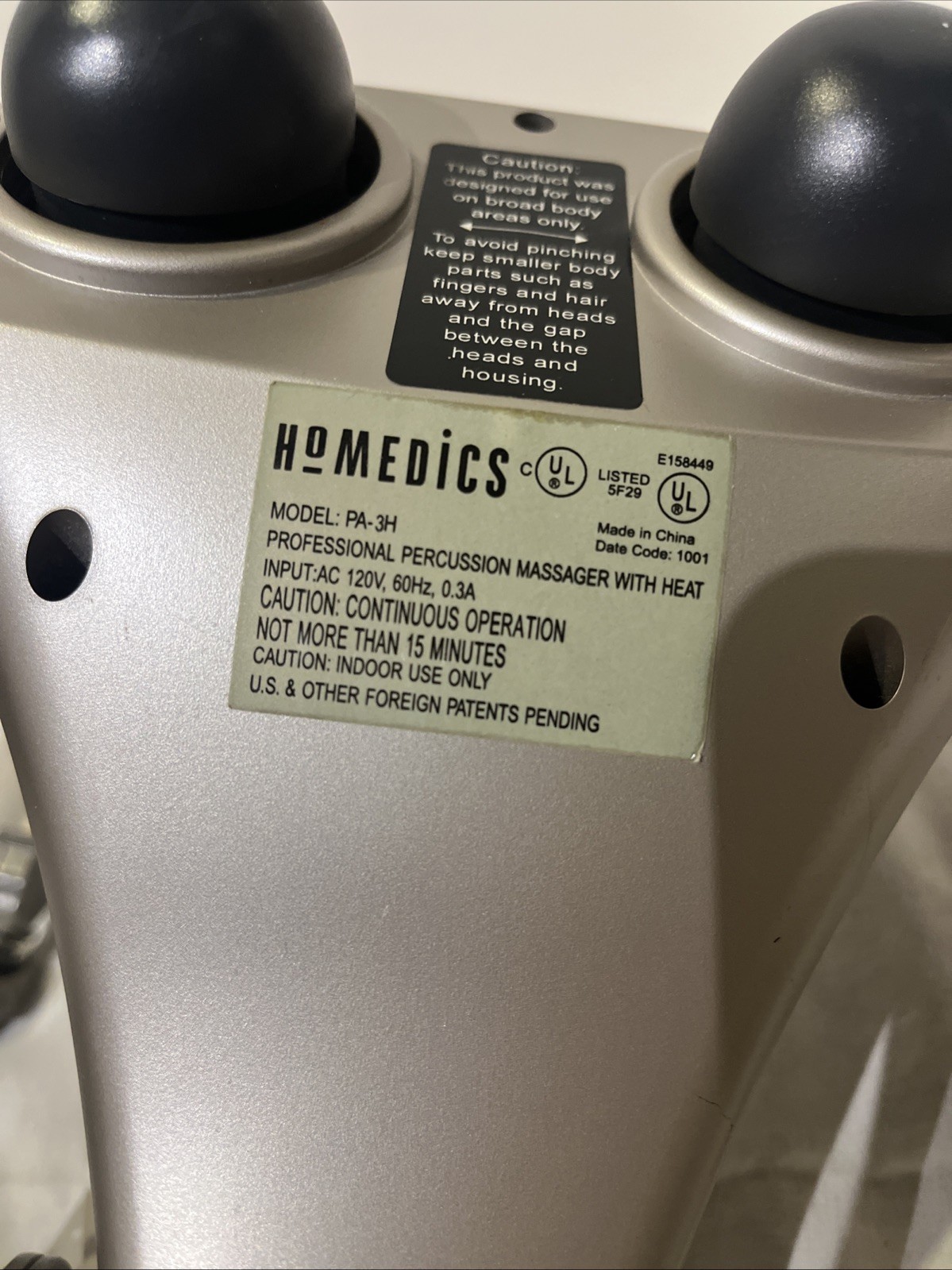 HoMedics Model PA-3H Professional Percussion Massager 5 Speed Settings with Heat
