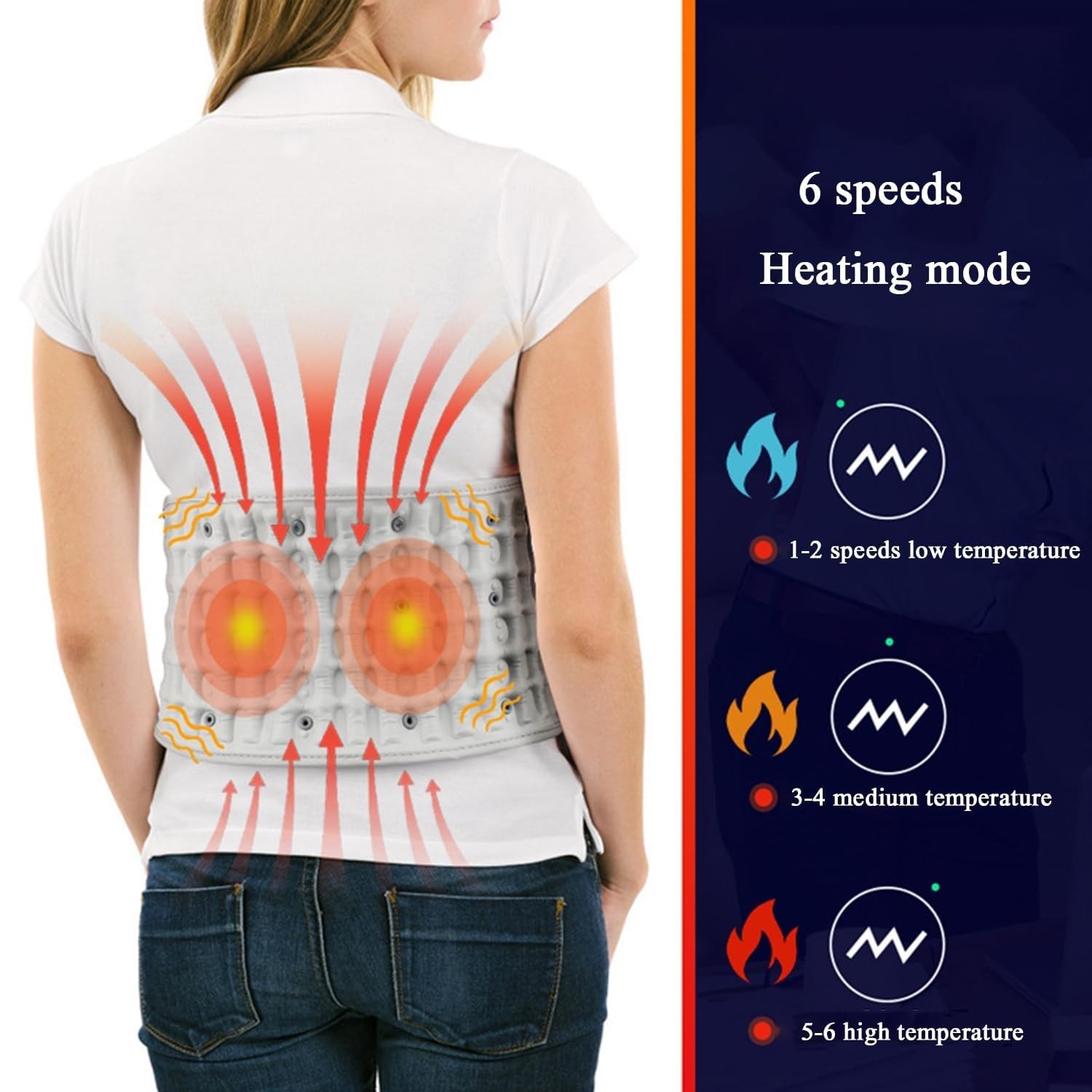 Inflatable Heating Massage Decompression Belt for Lower Waist Back Pain Relief