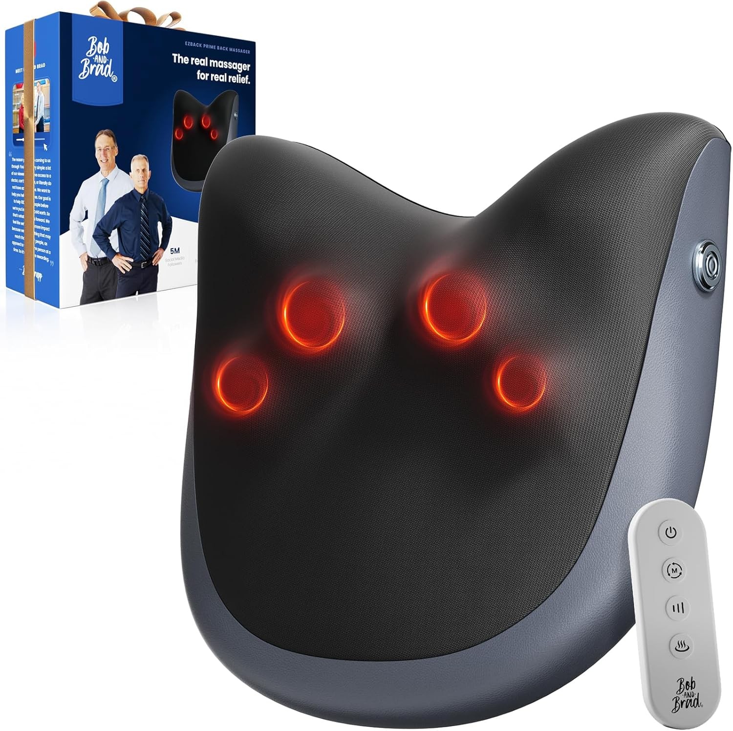 BOB AND BRAD Back Massager w/Remote Neck Shoulder Relief Electric Shiatsu Pillow