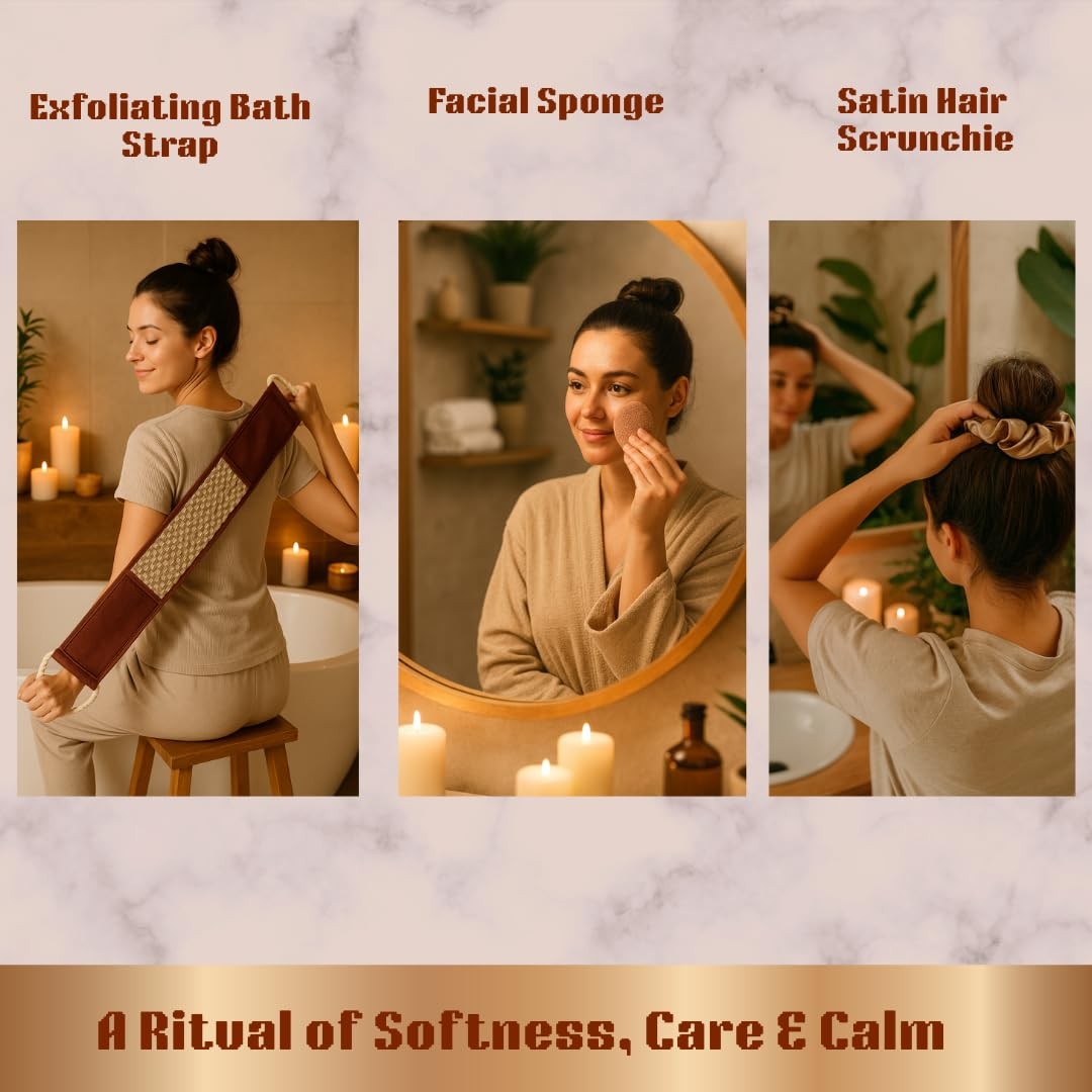 SPARESS Eco Friendly Natural Spa Set for Women Gift Box with Wooden Comb Set,…