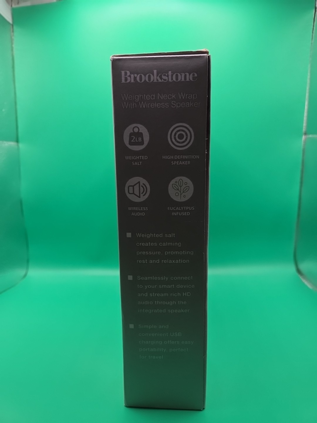 Brookstone Weighted Neck Wrap With Wireless Speaker Eucalyptus Infused Salt