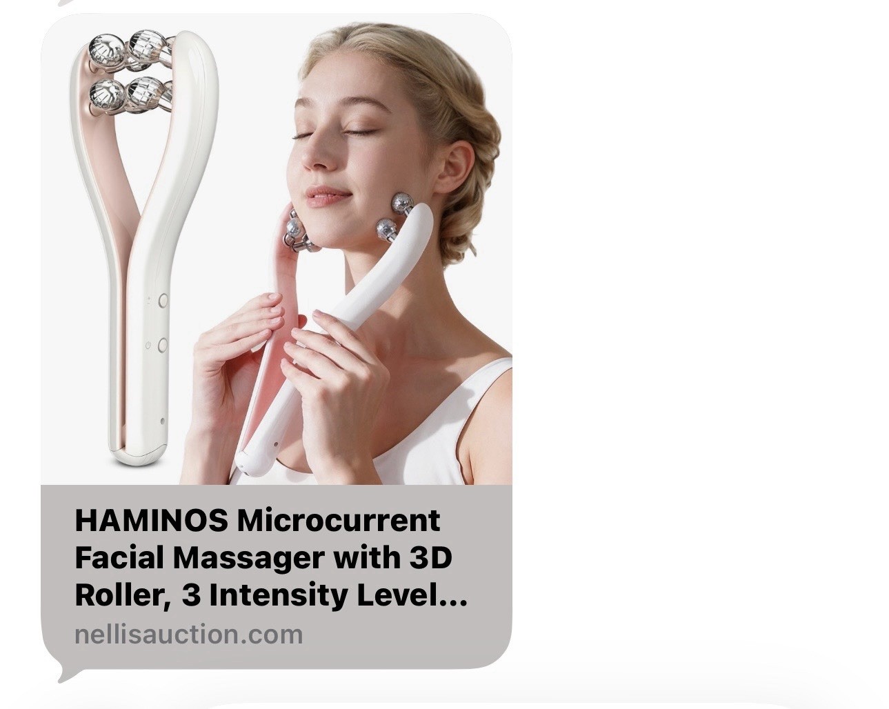 HAMINOS Microcurrent Facial Massager 3D Roller 3 Levels Face Neck Sculpting Tool