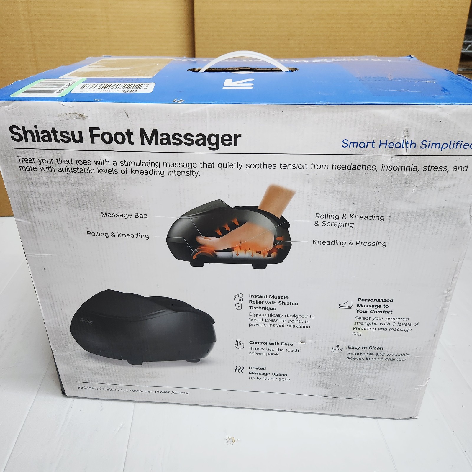 RENPHO Shiatsu Full Foot Massager Machine, 2026 Upgraded Foot Massager with Heat
