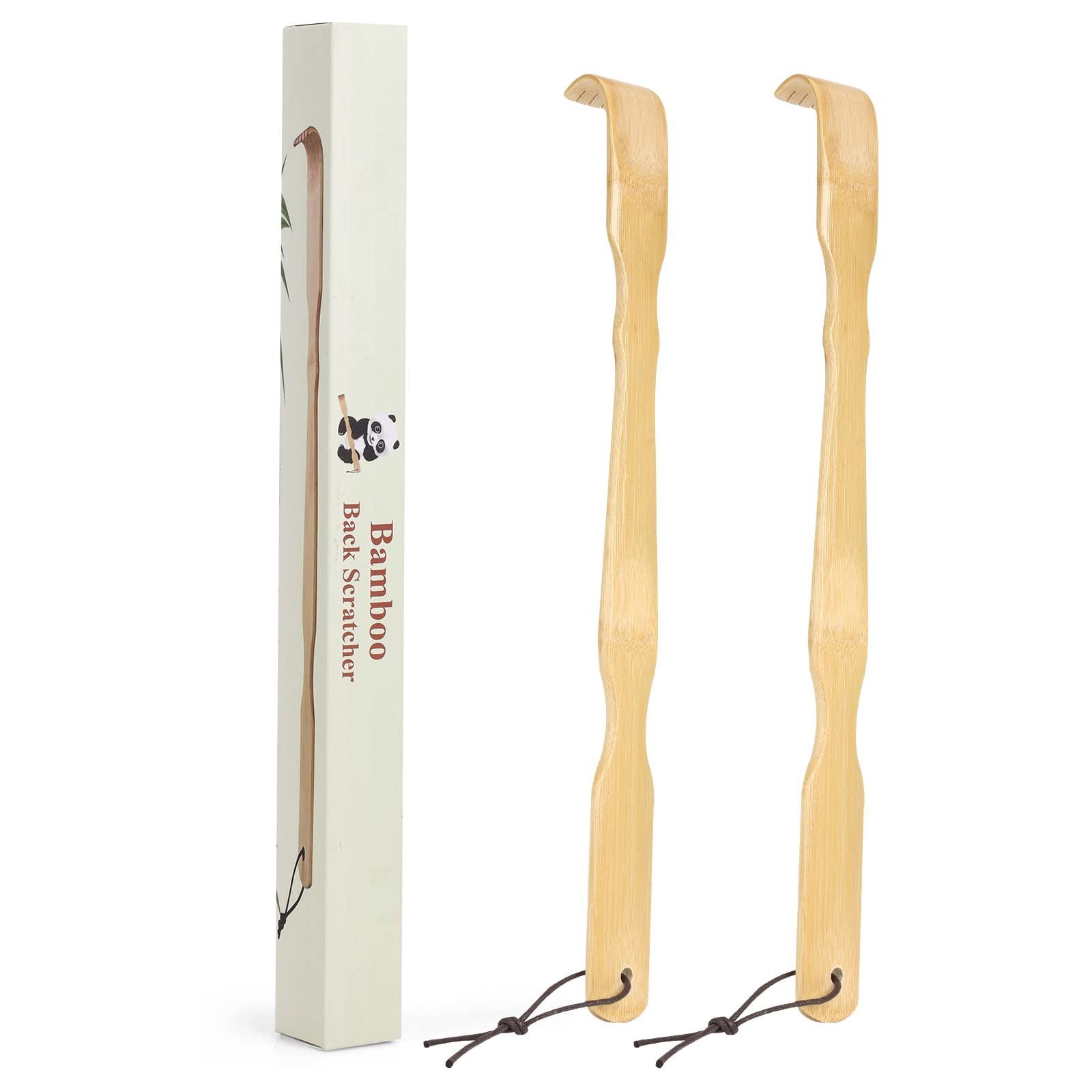 2 Pack Wooden Bamboo Back Scratcher, 17 Inch Long Handle Back Scratchers for …
