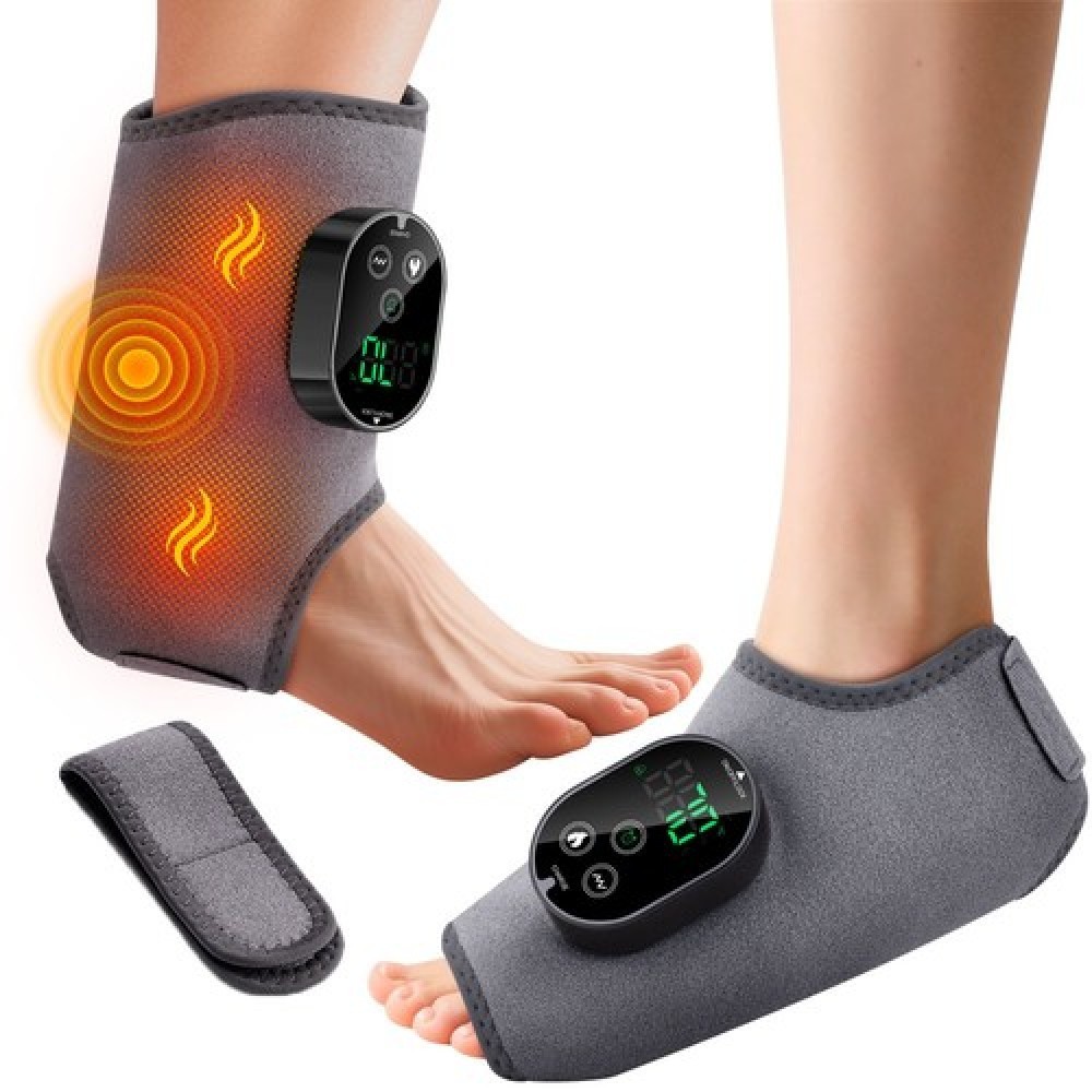 Electric Foot Ankle Massager Relieve Ankle Pain 6 Heat Levels, 3 Vibration Modes