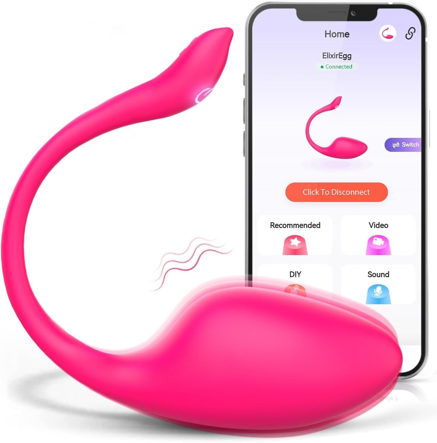 Rechargeable Waterproof Vibrator with 9 Vibration Modes for Couples & Singles