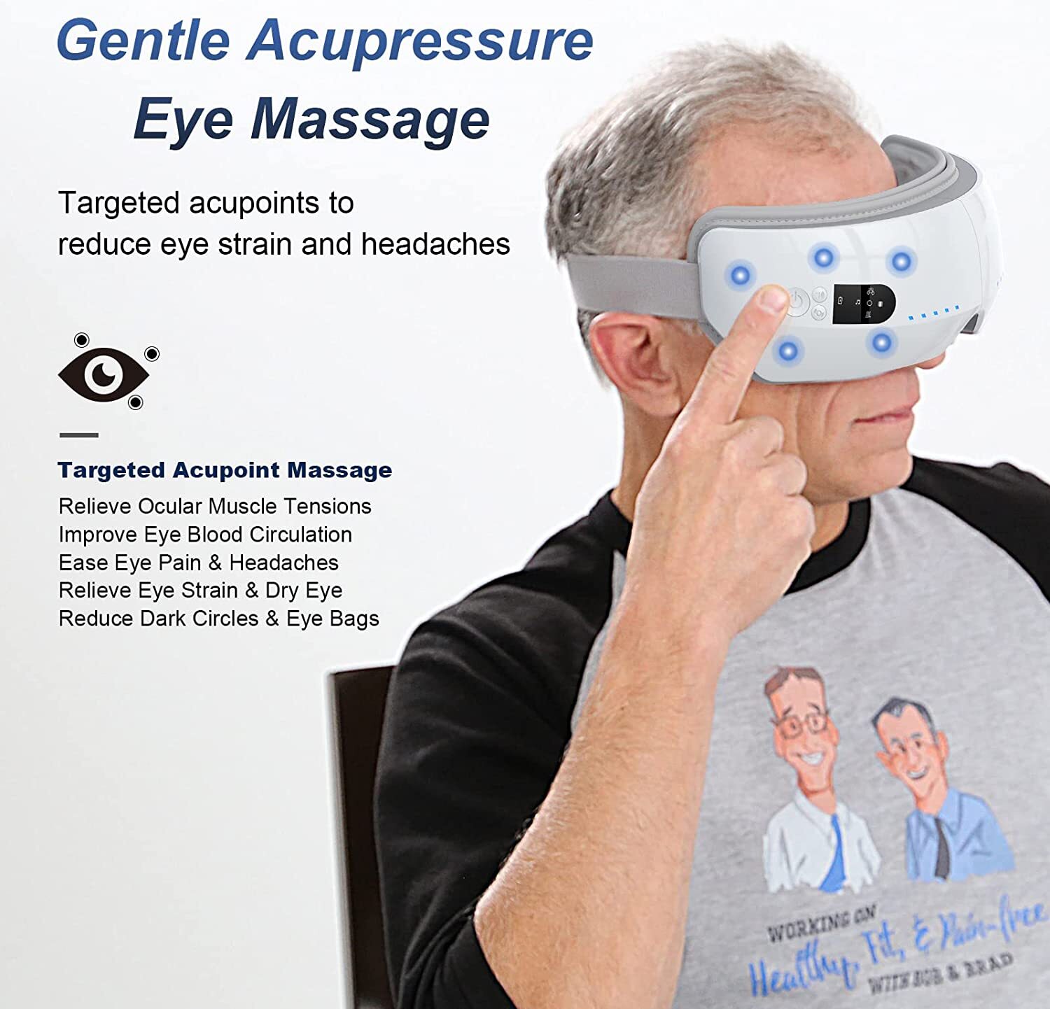 EyeOasis 2 Eye Massager Heated Warm Compress Therapy for Migraines Dry Eyes Gift