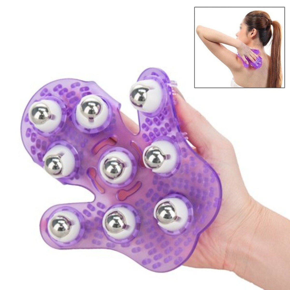 Hand Held 360-degree Roller Balls Full Body Massager Glove